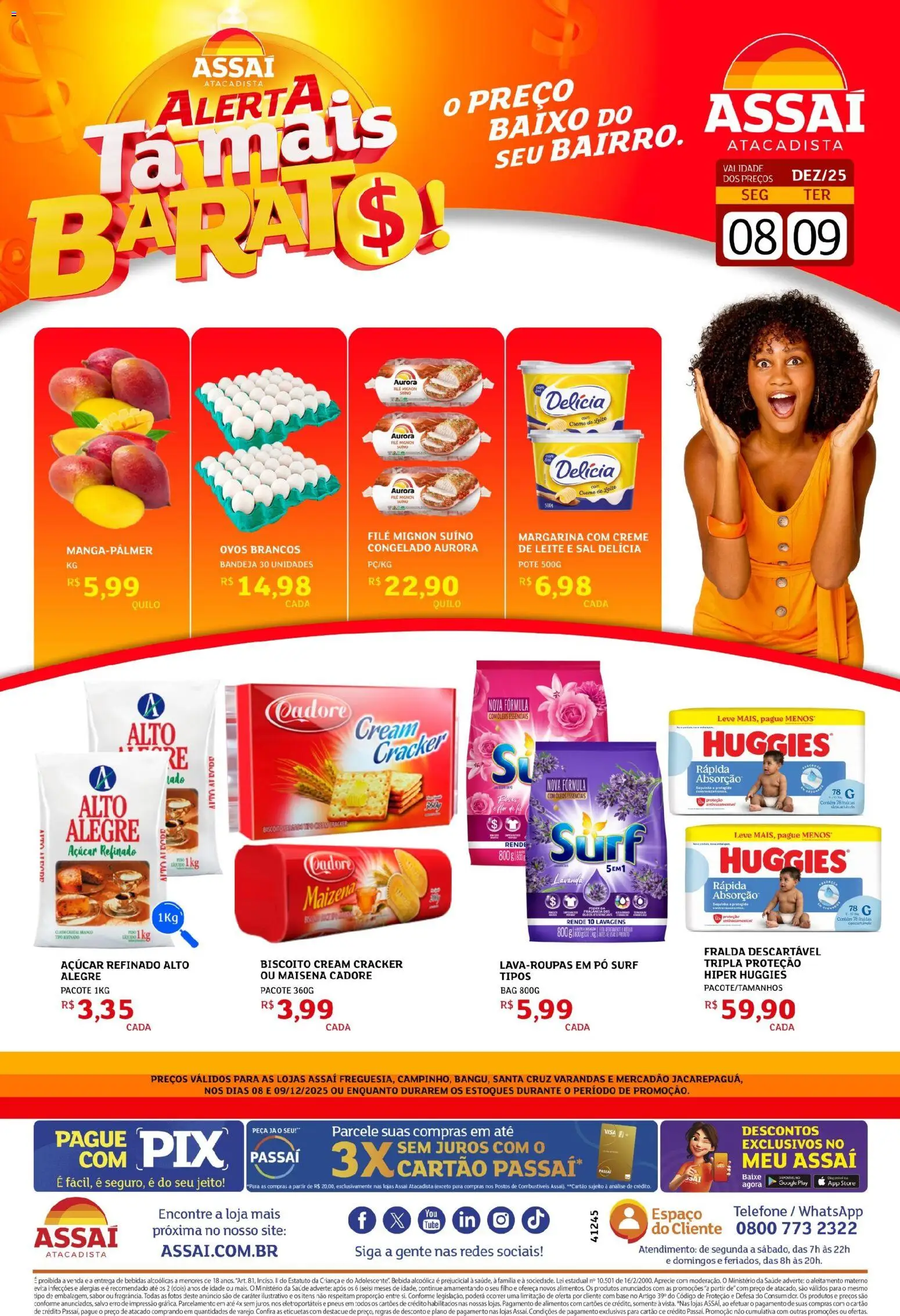 Assaí Atacadista Folheto - válido de 08.12.2025 | Página: 1 | Produtos: Pó, Creme, Bandeja, Cream cracker