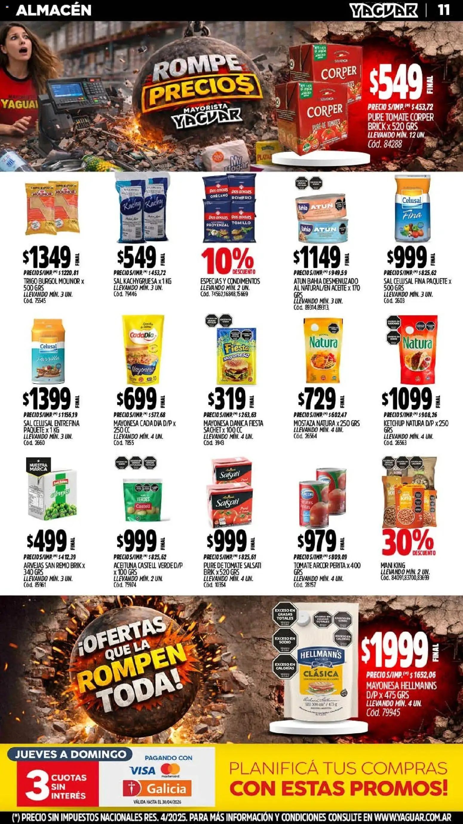 Yaguar - Oferta Semanal Jujuy │ válido desde el 20.04.2026 | Página: 11 | Productos: Atún, Tomate, Pure de Tomate, Provenzal