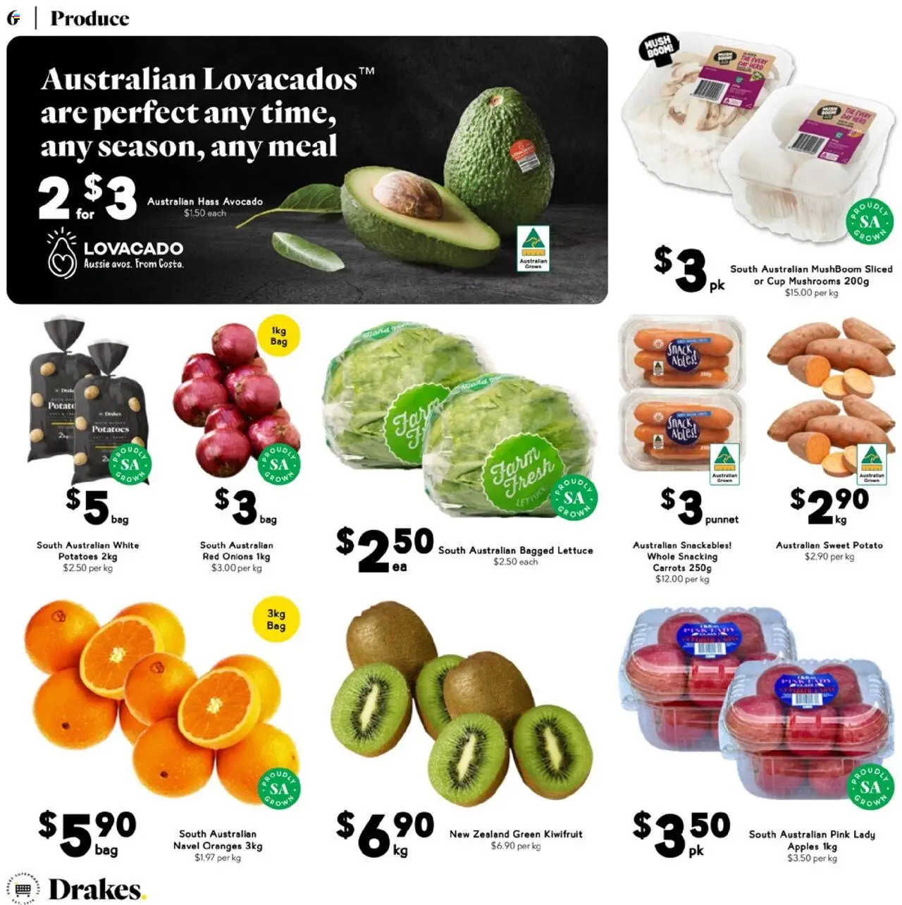 Drakes catalogue - valid from 25.06.2025 | Page: 6 | Products: Oranges, Mushrooms, Kiwifruit, Onions