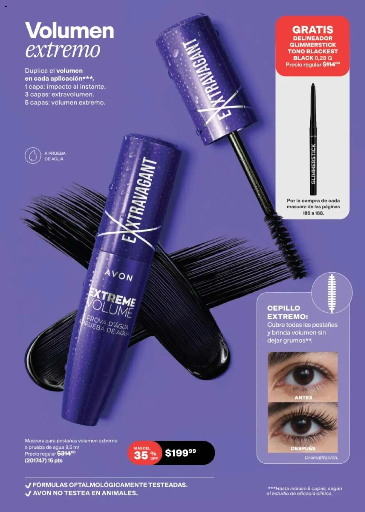 Nuevas ofertas de AVON válidas en toda la República Mexicana desde el 08.05.2026. ¡Encuentra las mejores ofertas en AVON campaña 8 2026! | Página: 186 | Productos: Cepillo, Máscara, Agua, Delineador