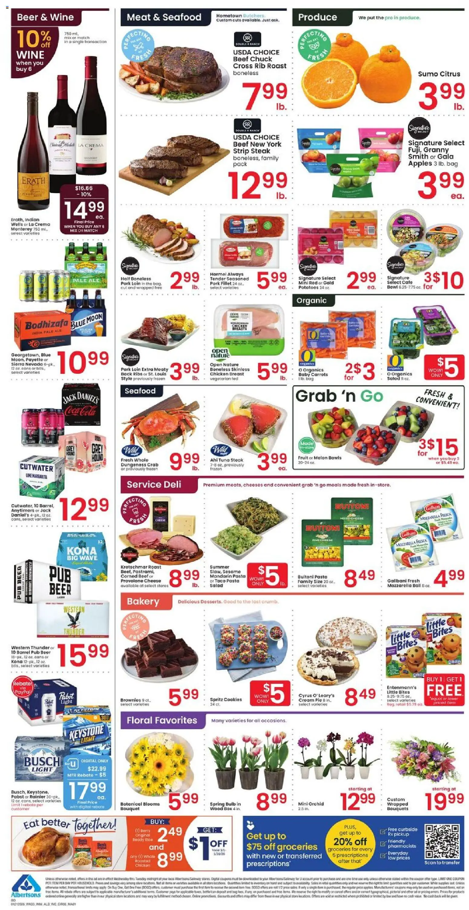 Albertsons Weekly Ad - valid from 21.01.2026 | Page: 6 | Products: Bakery, Box, Beer, Rice