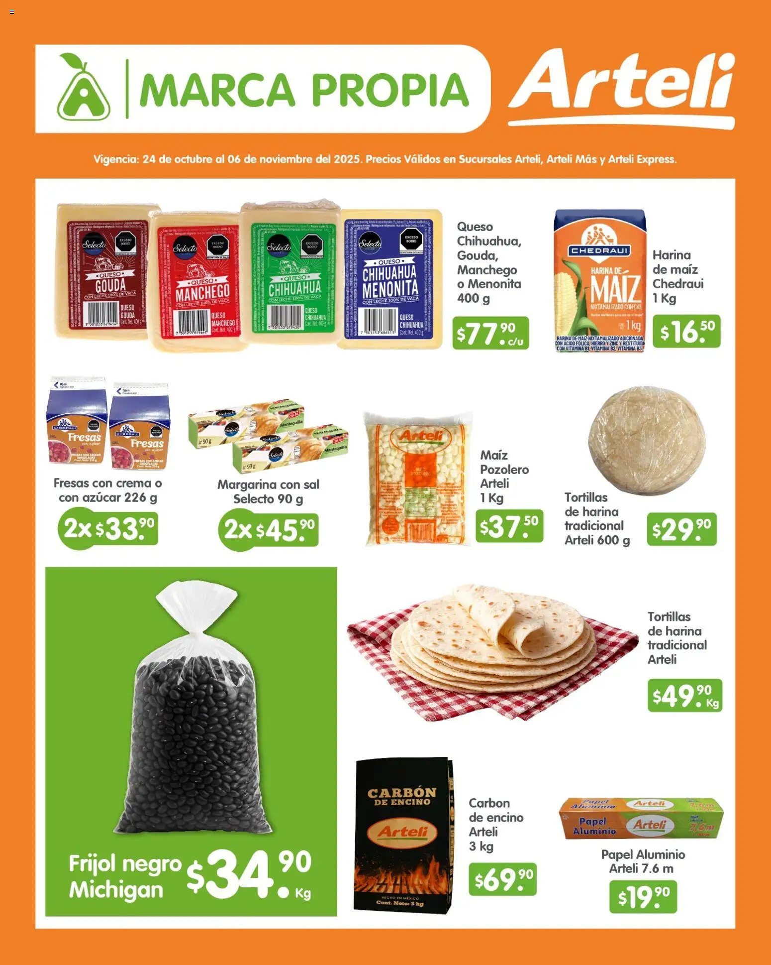 Nuevas ofertas de Arteli válidas en toda la República Mexicana desde el 24.10.2025. ¡Encuentra las mejores ofertas en Arteli folleto! | Página: 3 | Productos: Leche, Mantequilla, Queso, Margarina