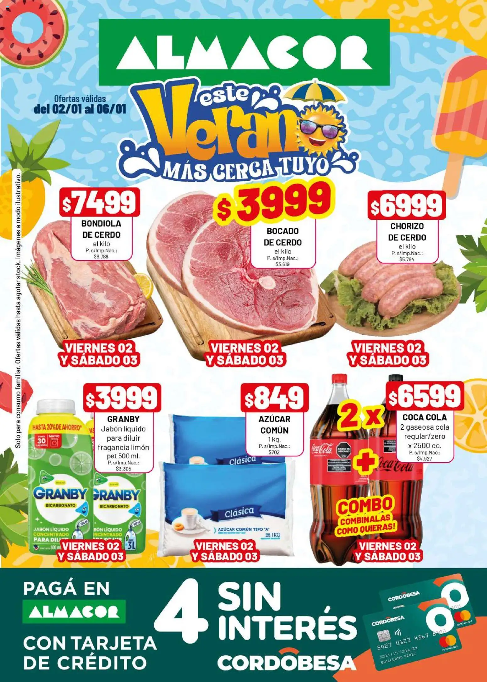 Almacor catálogo │ válido desde el 02.01.2026 | Página: 1 | Productos: Fragancia, Jabón líquido, Gaseosa, Chorizo