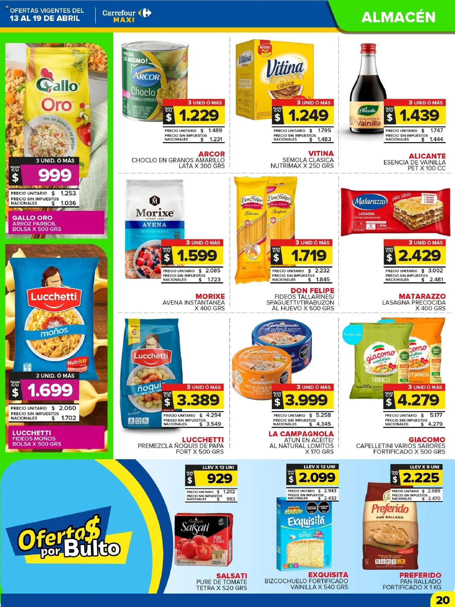 Carrefour Maxi catálogo │ válido desde el 13.04.2026 | Página: 20 | Productos: Bolsa, Atún, Pan, Arroz