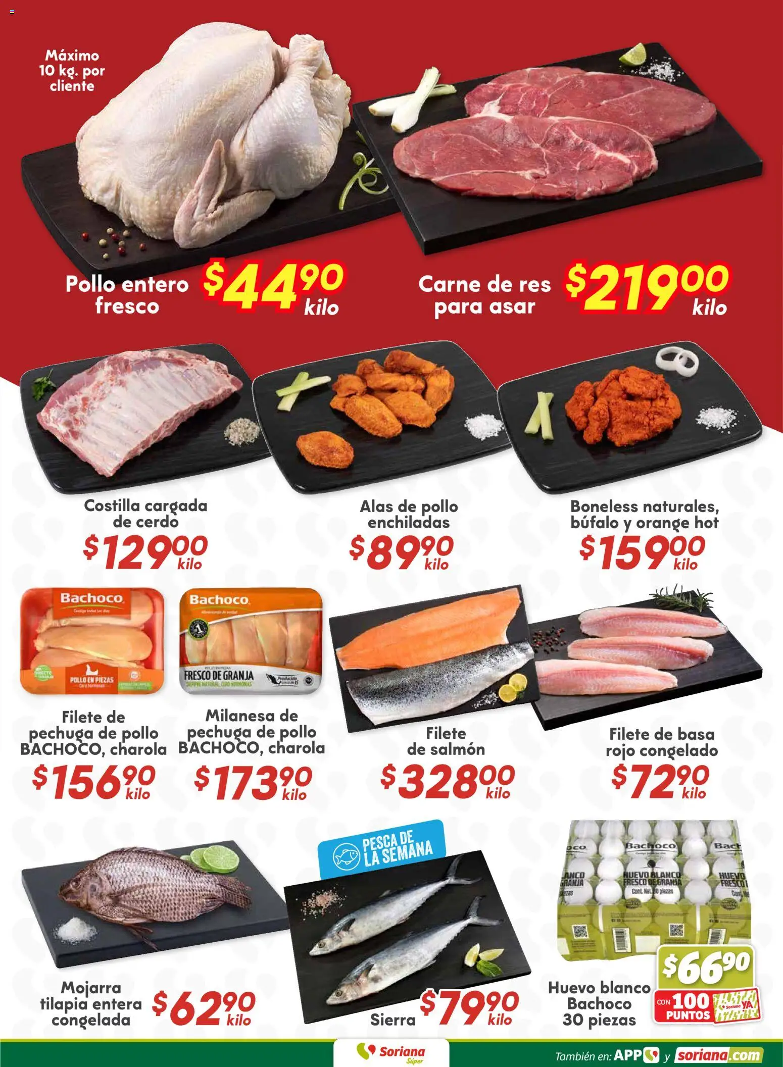 Nuevas ofertas de Soriana válidas en toda la República Mexicana desde el 22.01.2026. ¡Encuentra las mejores ofertas en Soriana - Fin de Semana Súper: Ags, Nay, Jal, Qro, Col, Mich, Gto, Hgo, Tlax, Mor, Pue, Gro, Oax, Edo. de Mex, Valle de México, Za! | Página: 7 | Productos: Pollo, Milanesa, Cerdo, Sierra