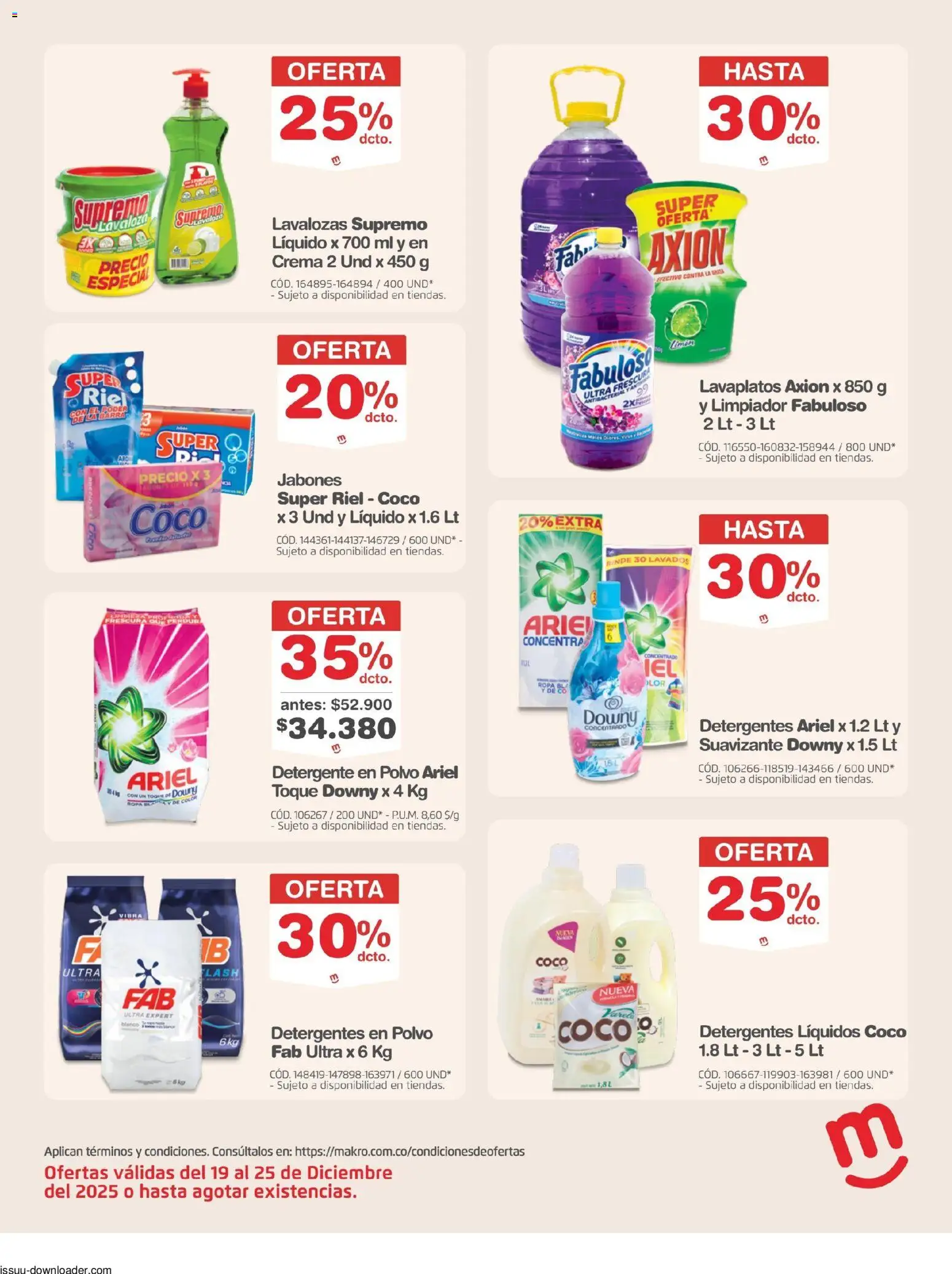Makro revista - valida desde el 19.12.2025 | Página: 27 | Productos: Crema, Riel, Suavizante, Detergente