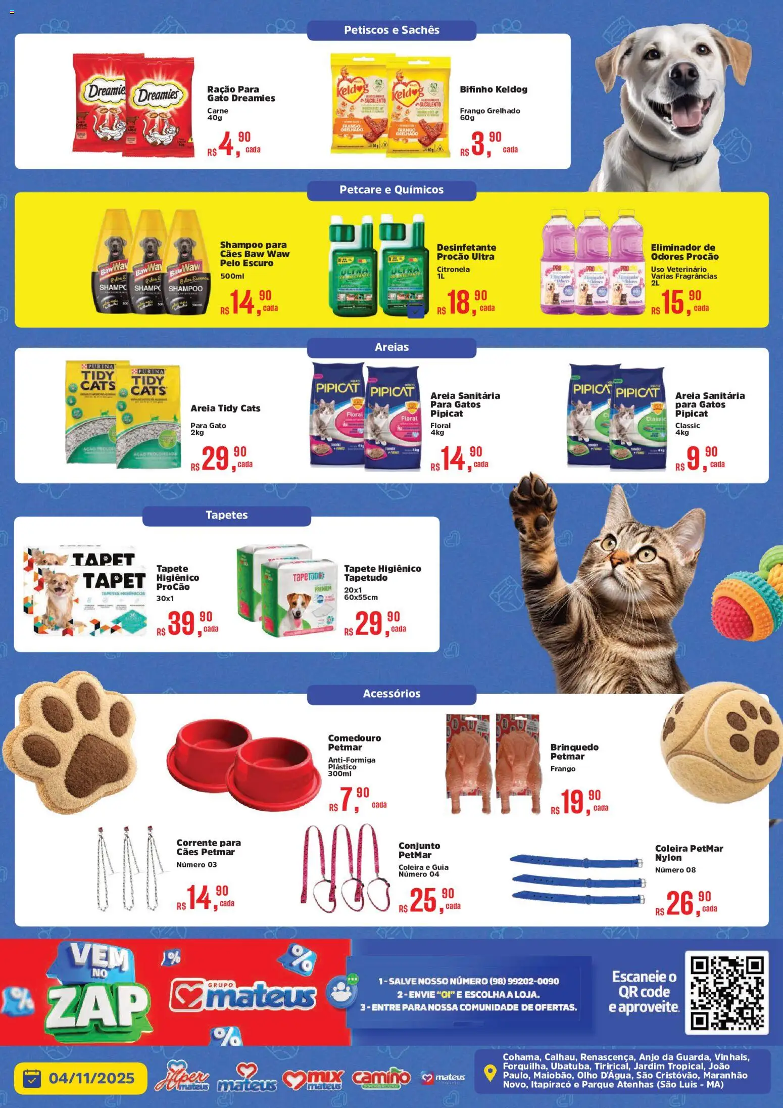 Mateus Folheto - válido de 04.11.2025 | Página: 2 | Produtos: Shampoo, Areia, Tapete, Comedouro