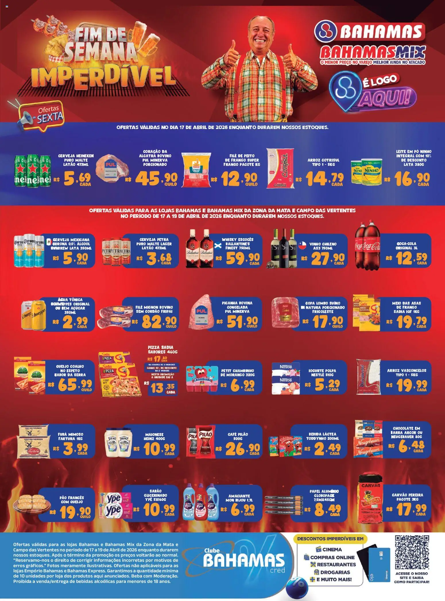 Bahamas Supermercados Folheto - válido de 17.04.2026 | Página: 1 | Produtos: Pó, Iogurte, Copa, Amaciante