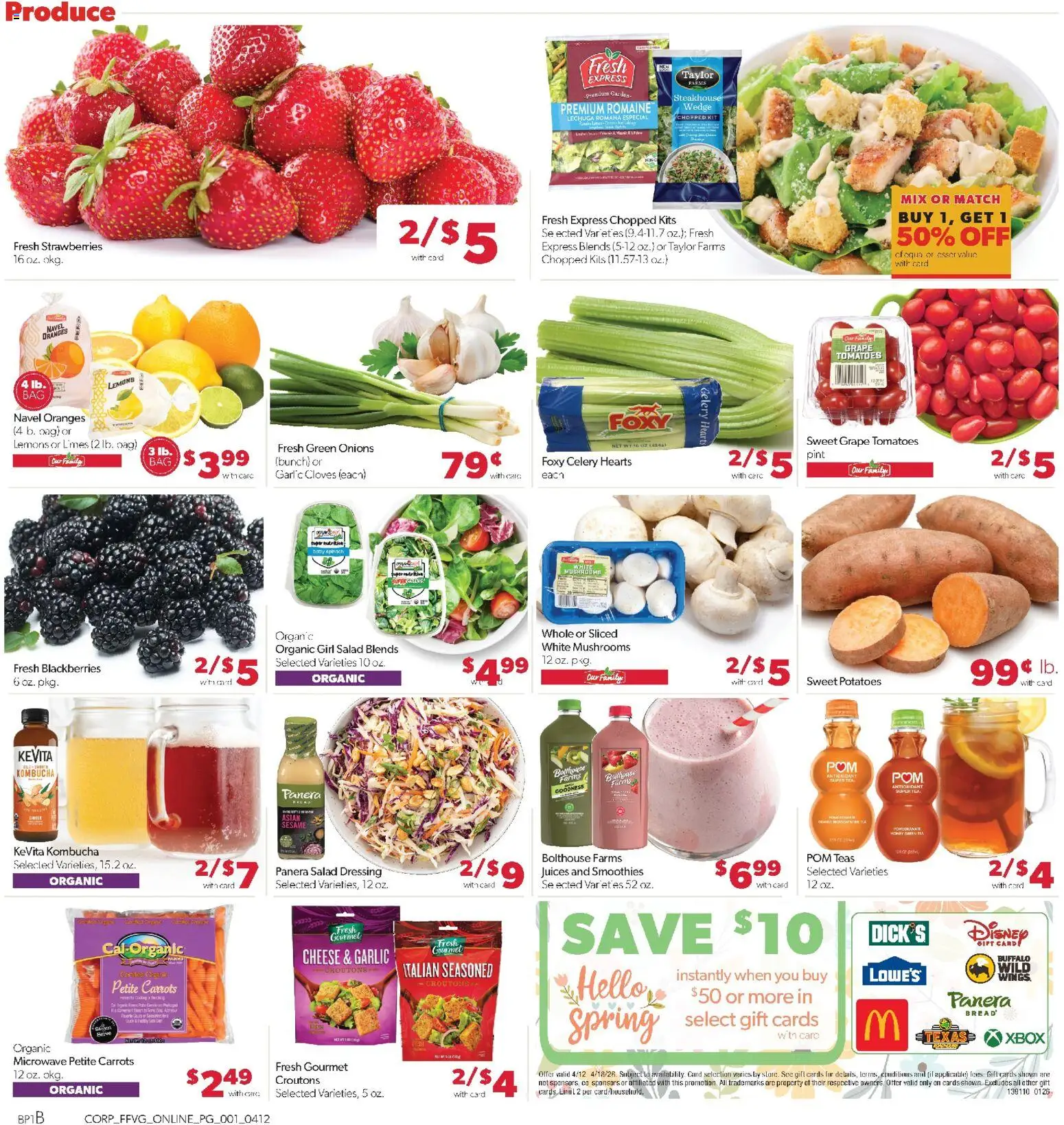 Family Fare Weekly Ad - valid from 12.04.2026 | Page: 5 | Products: Cheese, Strawberries, Salad, Potatoes