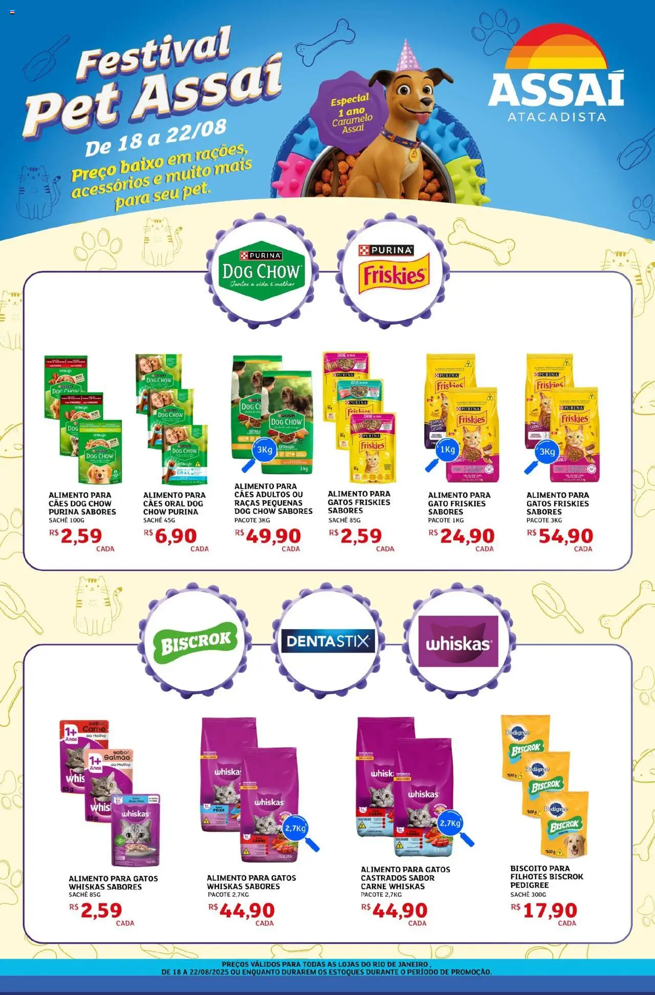 Assaí Atacadista Folheto - válido de 18.08.2025 | Página: 1 | Produtos: Biscoito, Peixe, Carne, Baixo