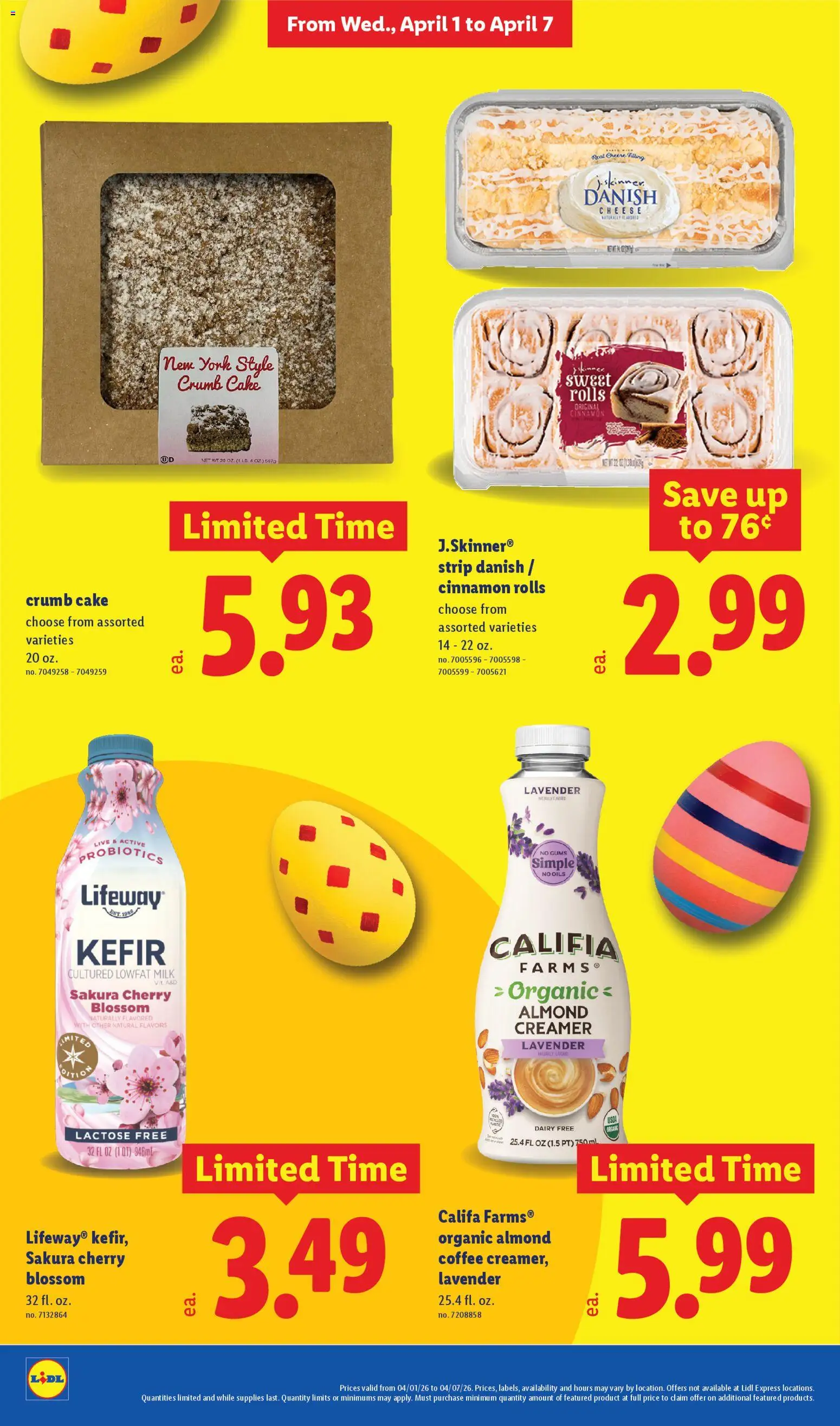 Lidl Weekly Ad - valid from 01.04.2026 | Page: 4 | Products: Probiotics, Milk, Cheese, Coffee