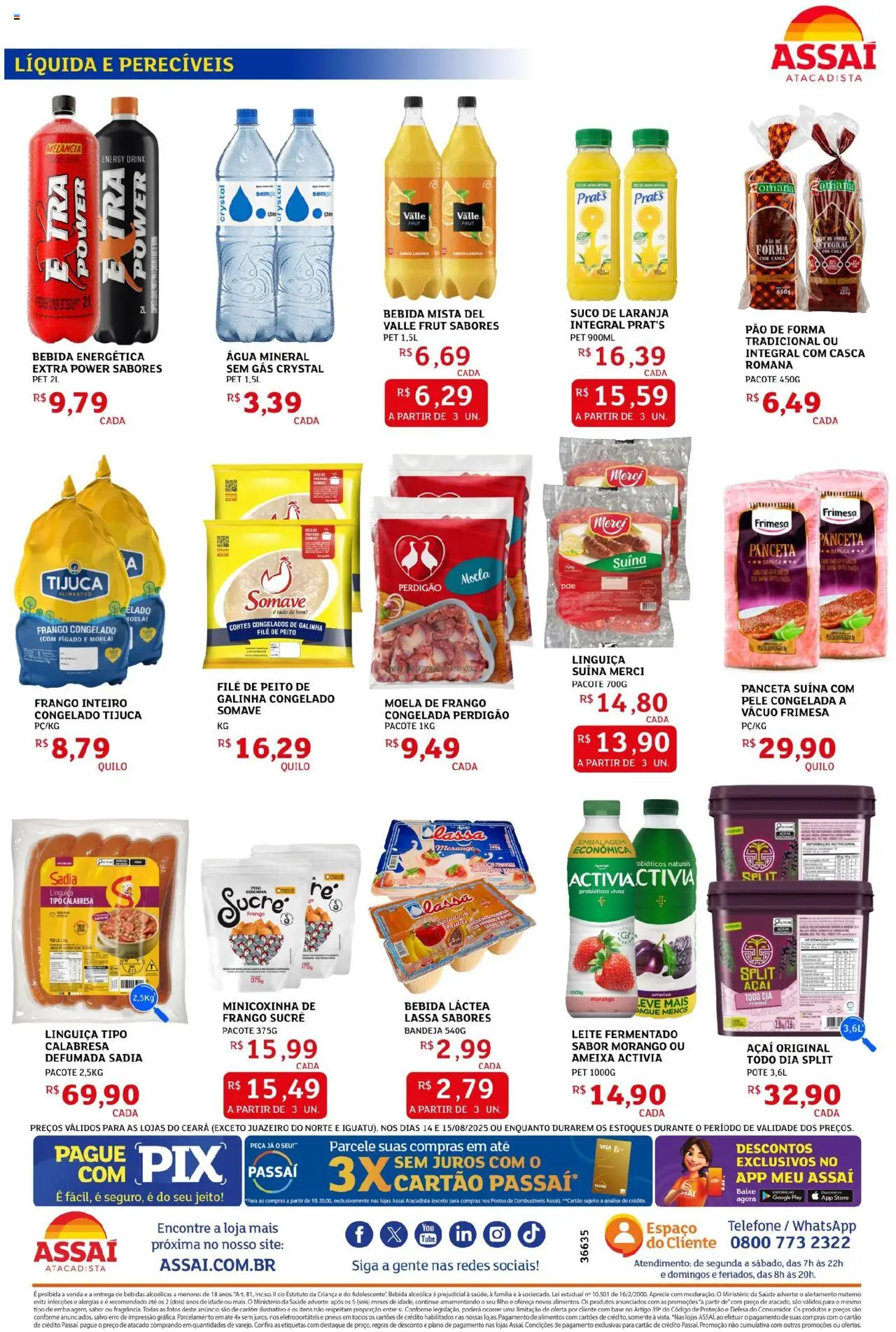 Assaí Atacadista Folheto - válido de 14.08.2025 | Página: 2 | Produtos: Probióticos, Moela, Pão, Bebida