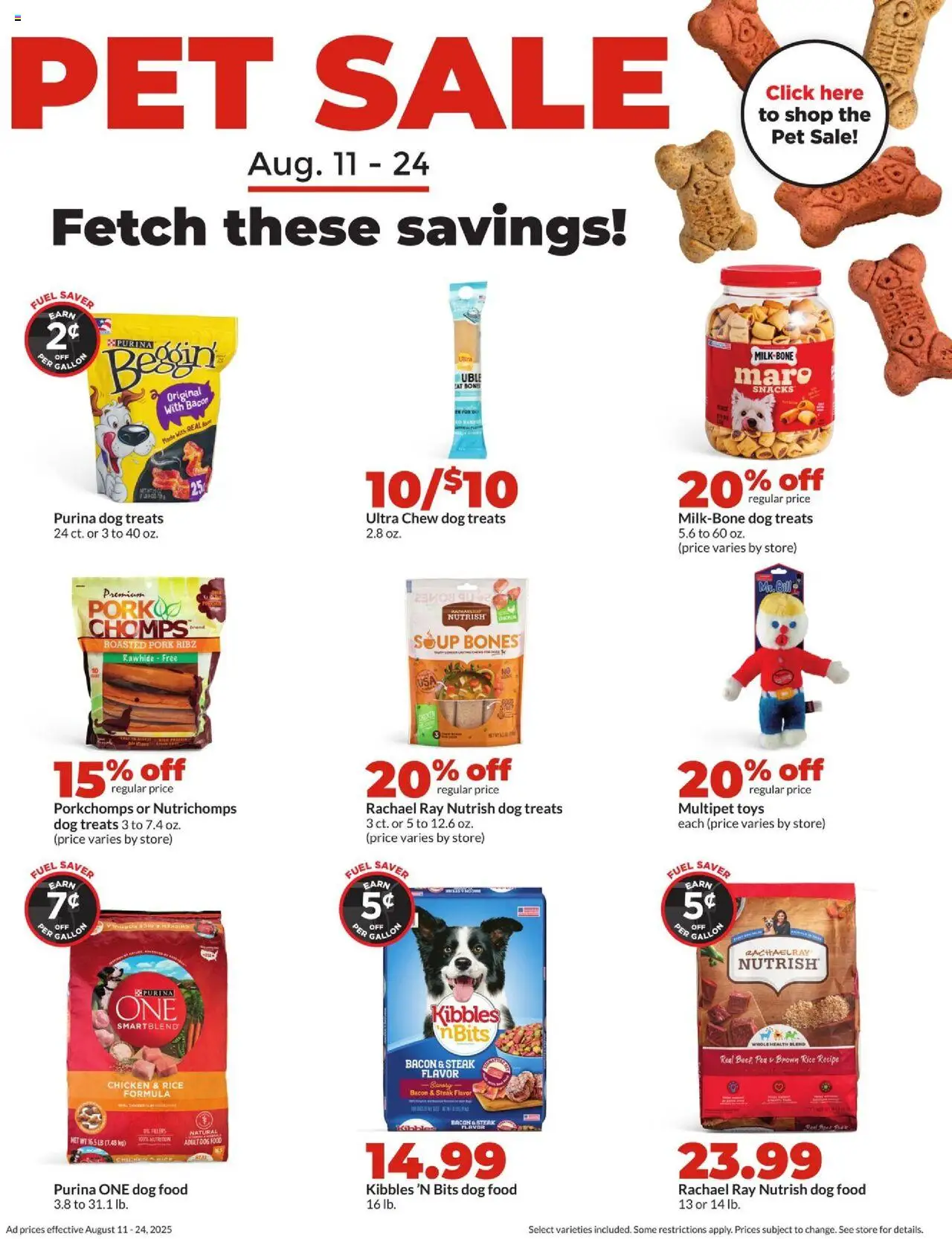 HyVee Weekly Ad - valid from 11.08.2025 | Page: 38 | Products: Dog Treats, Dog Food, Pork, Pea