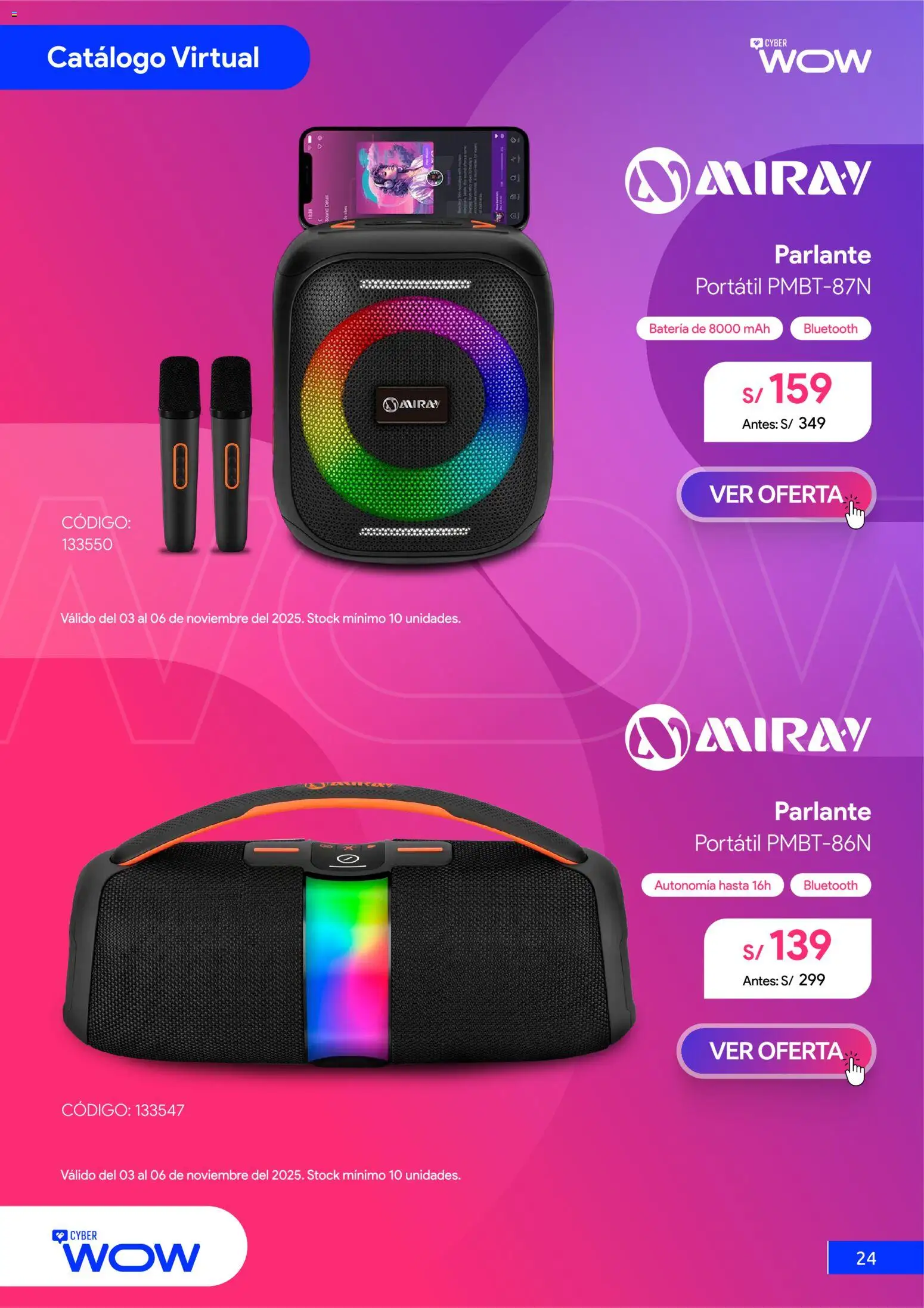 Catálogo Hiraoka válido desde 03.11.2025 | Página: 25 | Productos: Batería, Parlante