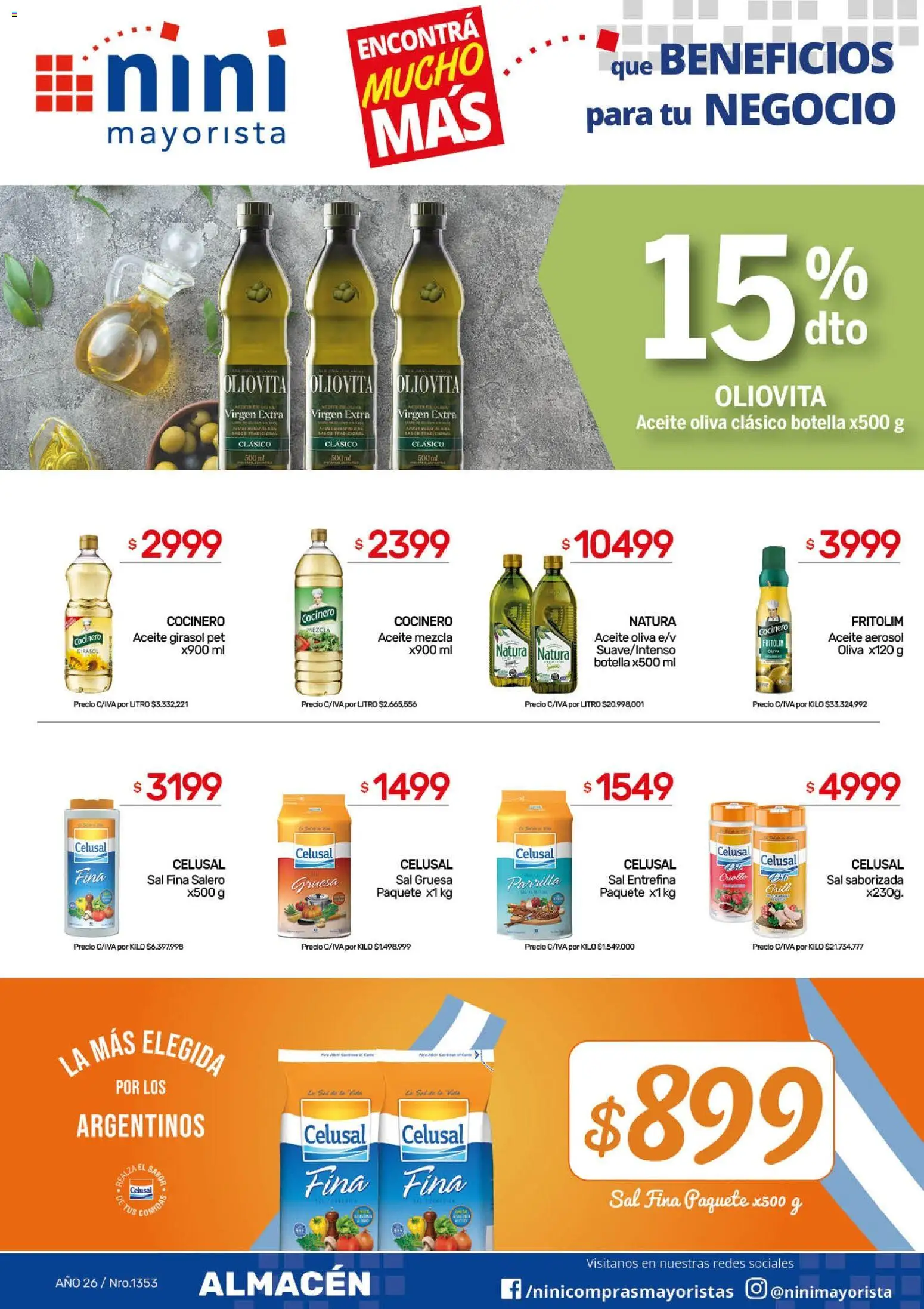NINI Mayorista ofertas │ válido desde el 30.03.2026 | Página: 18 | Productos: Botella, Aceite, Sal, Oliva
