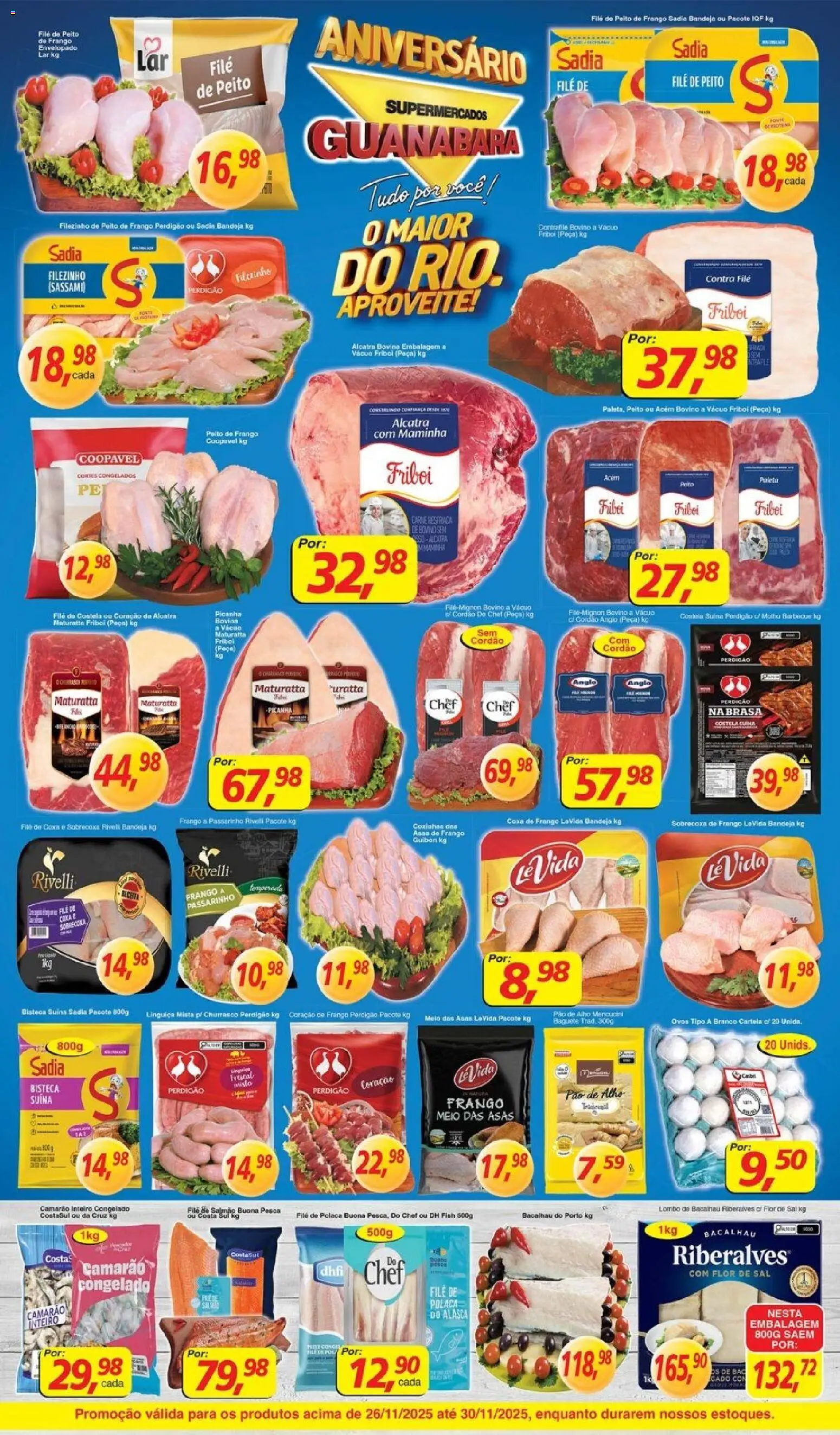Supermercados Guanabara Folheto - válido de 26.11.2025 | Página: 5 | Produtos: Bacalhau, Acém, File de polaca, Peito de frango