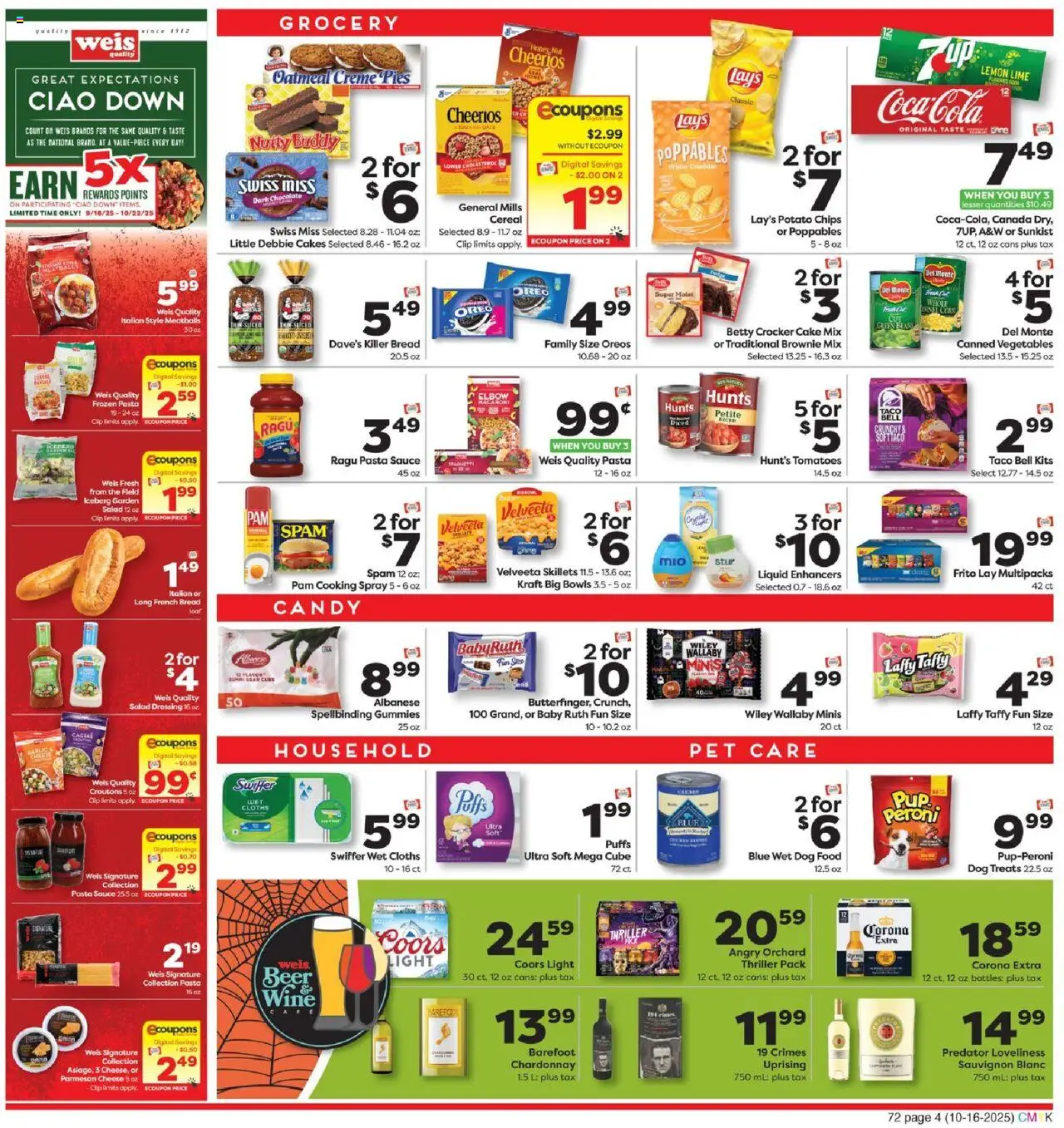 Weis Weekly Ad - valid from 16.10.2025 | Page: 4 | Products: Clip, Dog Food, Bread, Salad