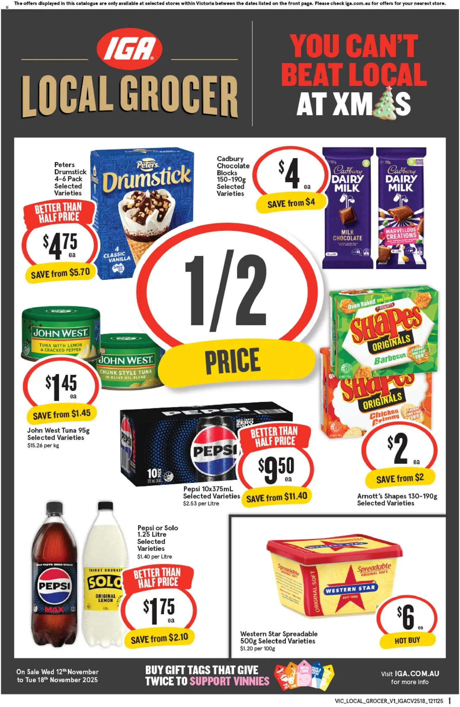 IGA catalogue - valid from 12.11.2025 | Page: 1 | Products: Chicken, Sugar, Lemon, Oven