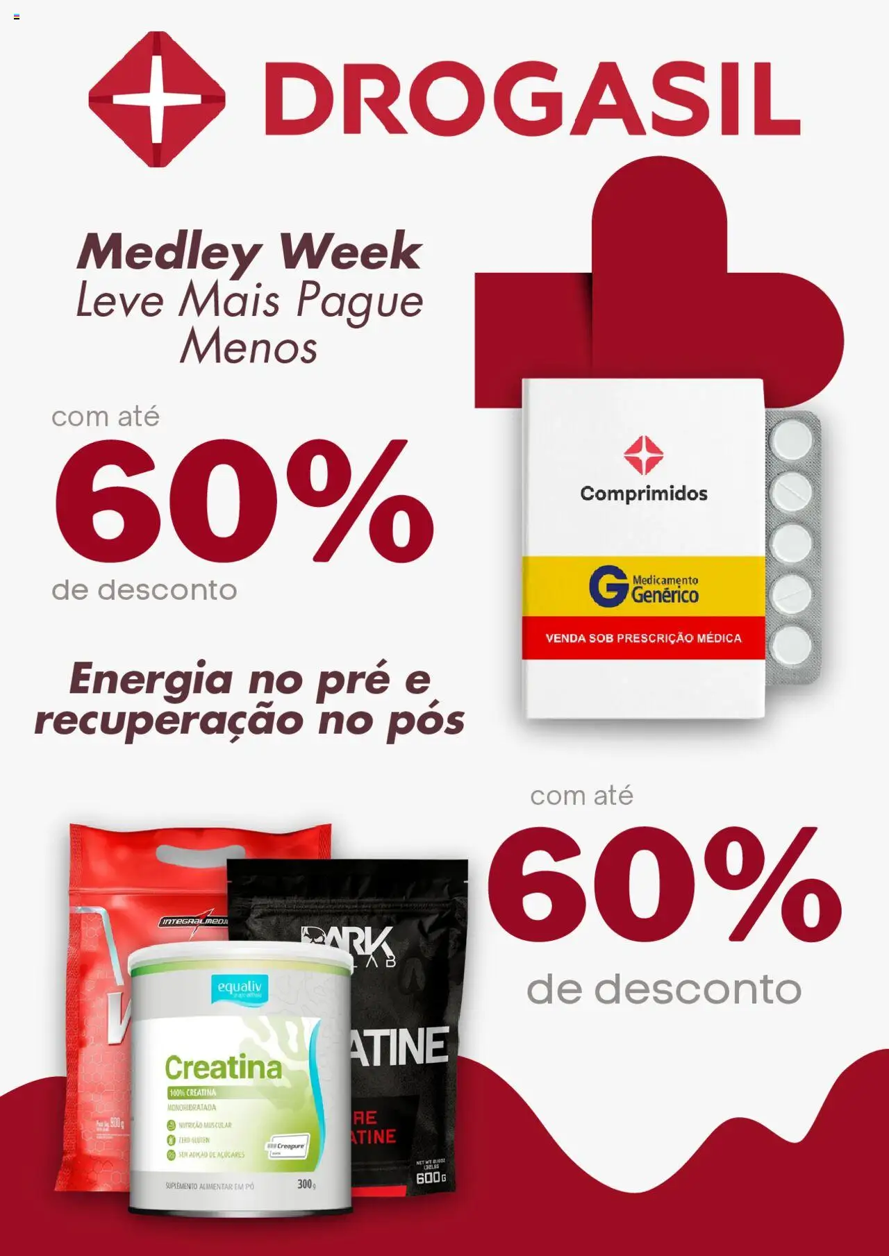Drogasil Folheto - válido de 04.08.2025 | Página: 1 | Produtos: Creatina, Pó