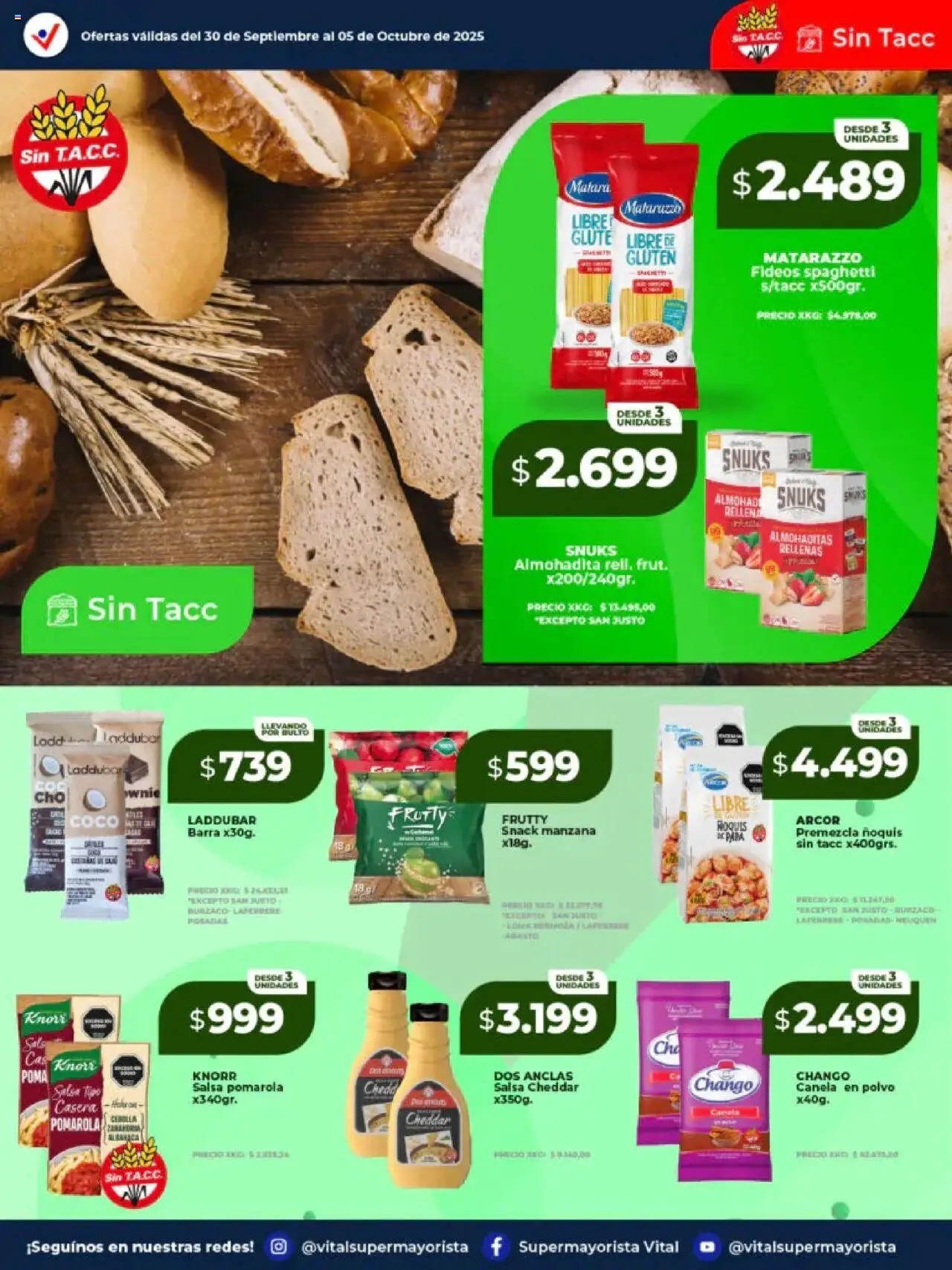 Vital - Ofertas Neuquén │ válido desde el 30.09.2025 | Página: 14 | Productos: Cebolla, Manzana, Ñoquis, Fideos