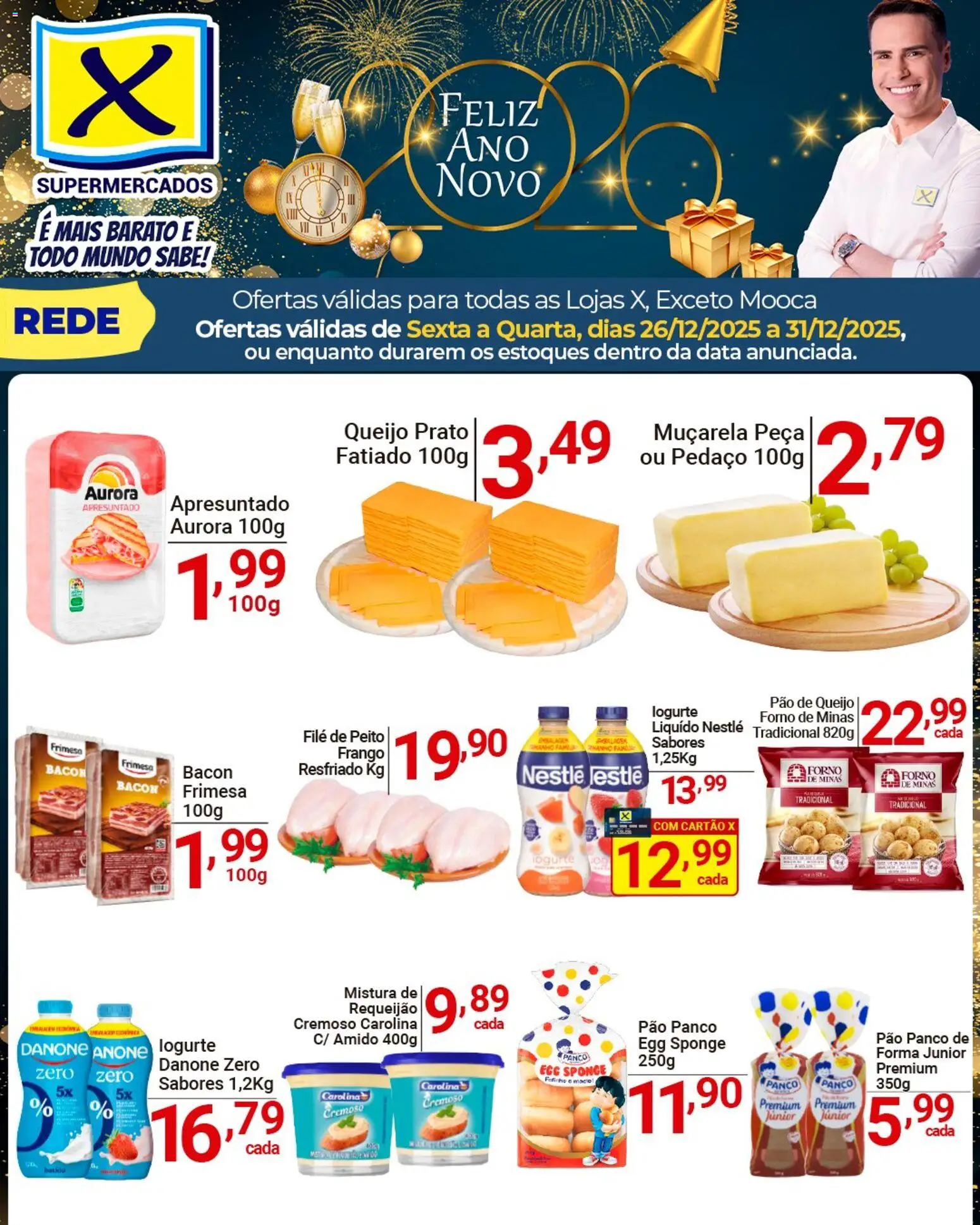 X Supermercados Folheto - válido de 26.12.2025 | Página: 5 | Produtos: Forno, Pão, Muçarela, Frango
