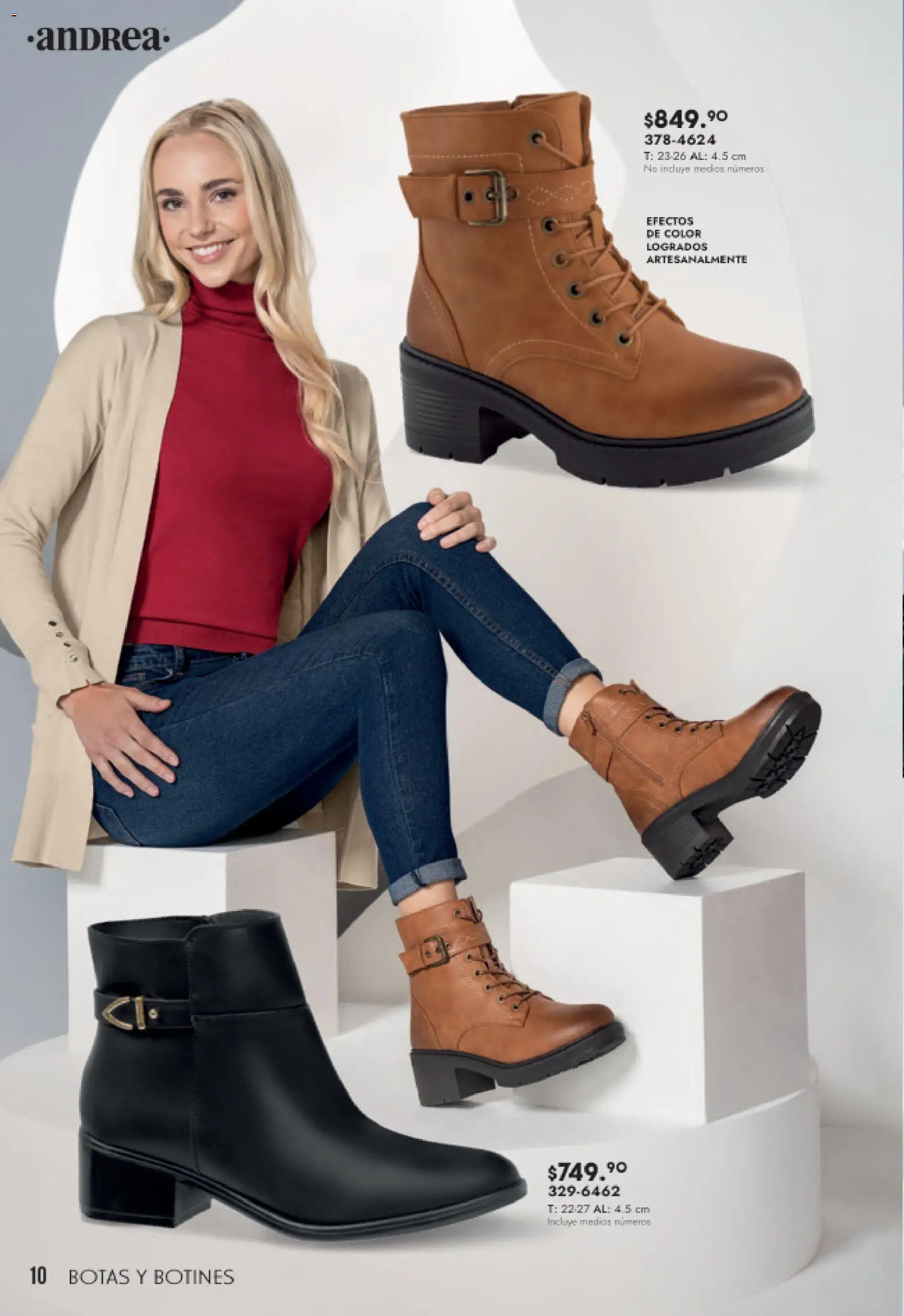 Nuevas ofertas de Andrea válidas en toda la República Mexicana desde el 08.03.2026. ¡Encuentra las mejores ofertas en Andrea catálogo Botas y Botines! | Página: 10 | Productos: Botas, Botines