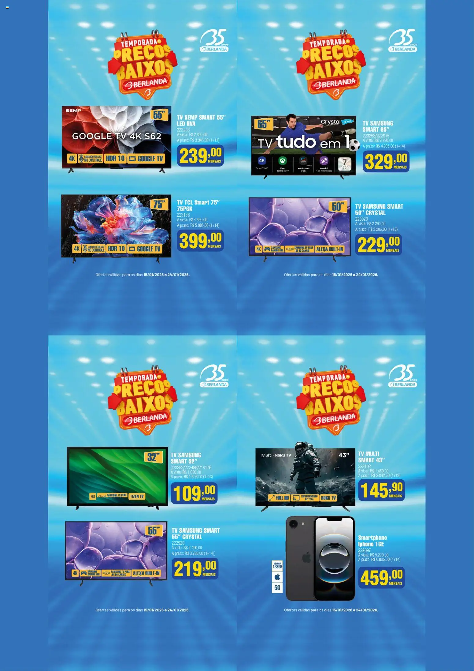 Berlanda Folheto - válido de 15.01.2026 | Página: 2 | Produtos: Iphone, Tv, Smartphone