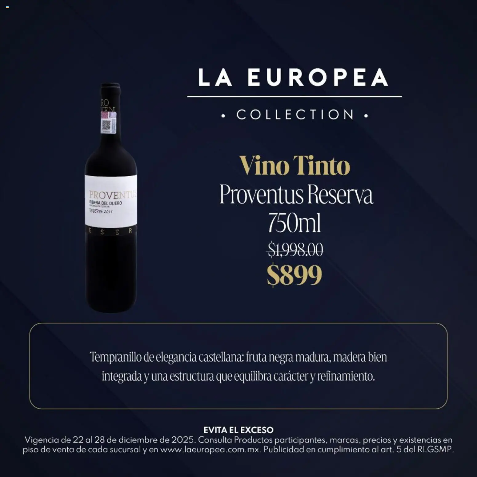 Nuevas ofertas de La Europea válidas en toda la República Mexicana desde el 22.12.2025. ¡Encuentra las mejores ofertas en La Europea catálogo Grandes Vinos! | Página: 3 | Productos: Vino