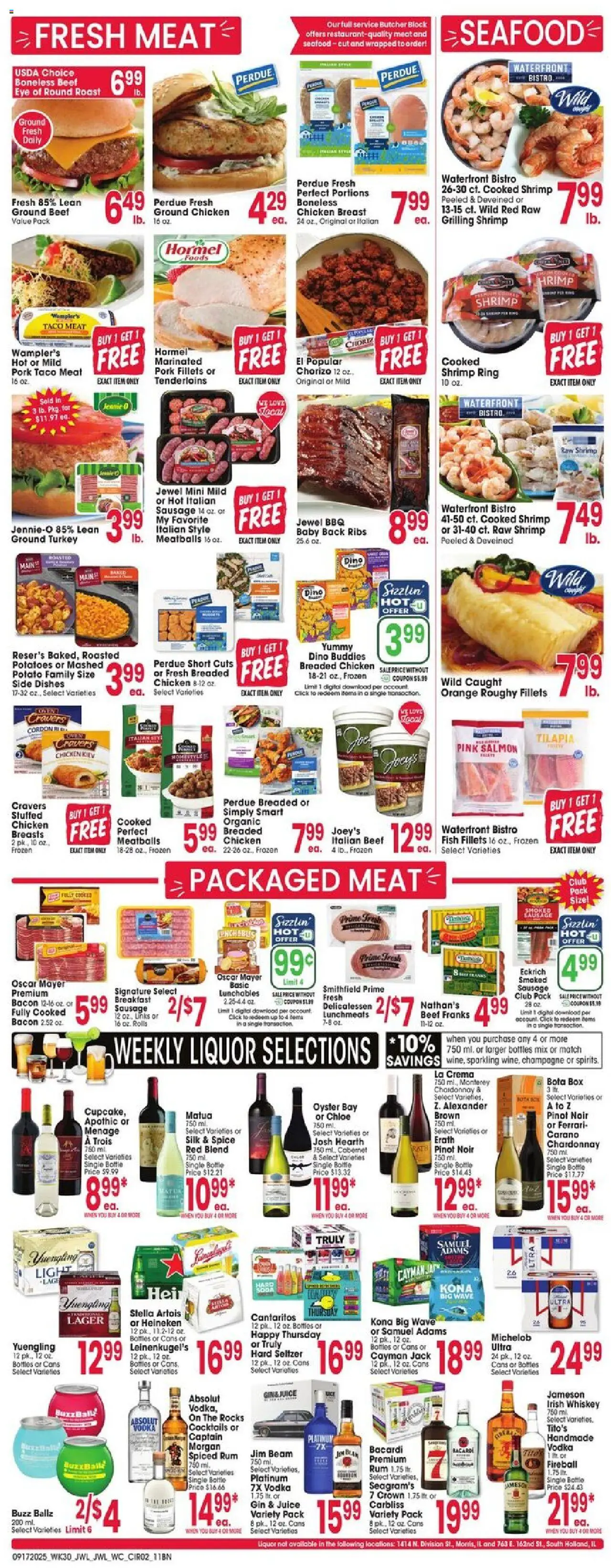 Jewel Osco Weekly Ad - valid from 17.09.2025 | Page: 2 | Products: Gin, Vodka, Sausage, Beet