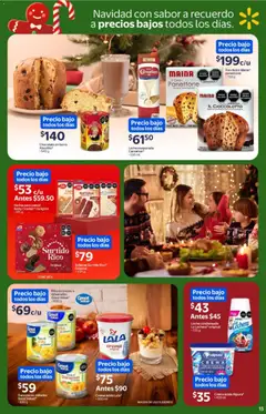 Vista previa de Walmart catálogo La cena más esperada a precios bajos, nuevo folleto de la tienda, válido en México a partir del 03.12.2025 | Página: 13 | Productos: Pan dulce, Crema, Leche, Pastel