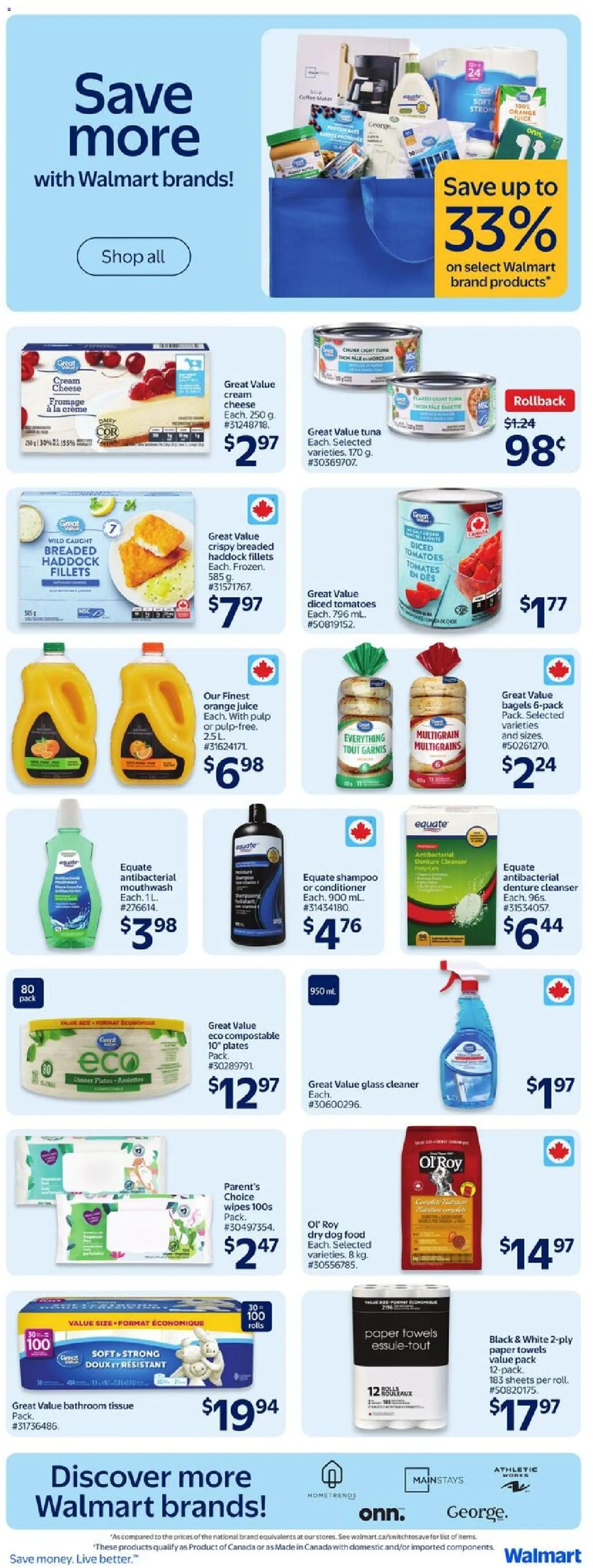 Walmart flyer valid from 30.10.2025 | Page: 12 | Products: Cream, Shampoo, Conditioner, Mouthwash