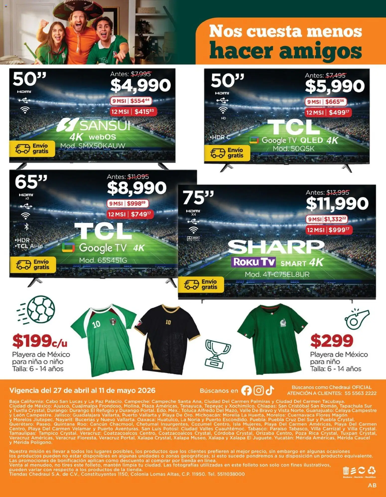 Nuevas ofertas de Chedraui válidas en toda la República Mexicana desde el 27.04.2026. ¡Encuentra las mejores ofertas en Chedraui folleto Mejor para festejar a mamá! | Página: 20 | Productos: Playera