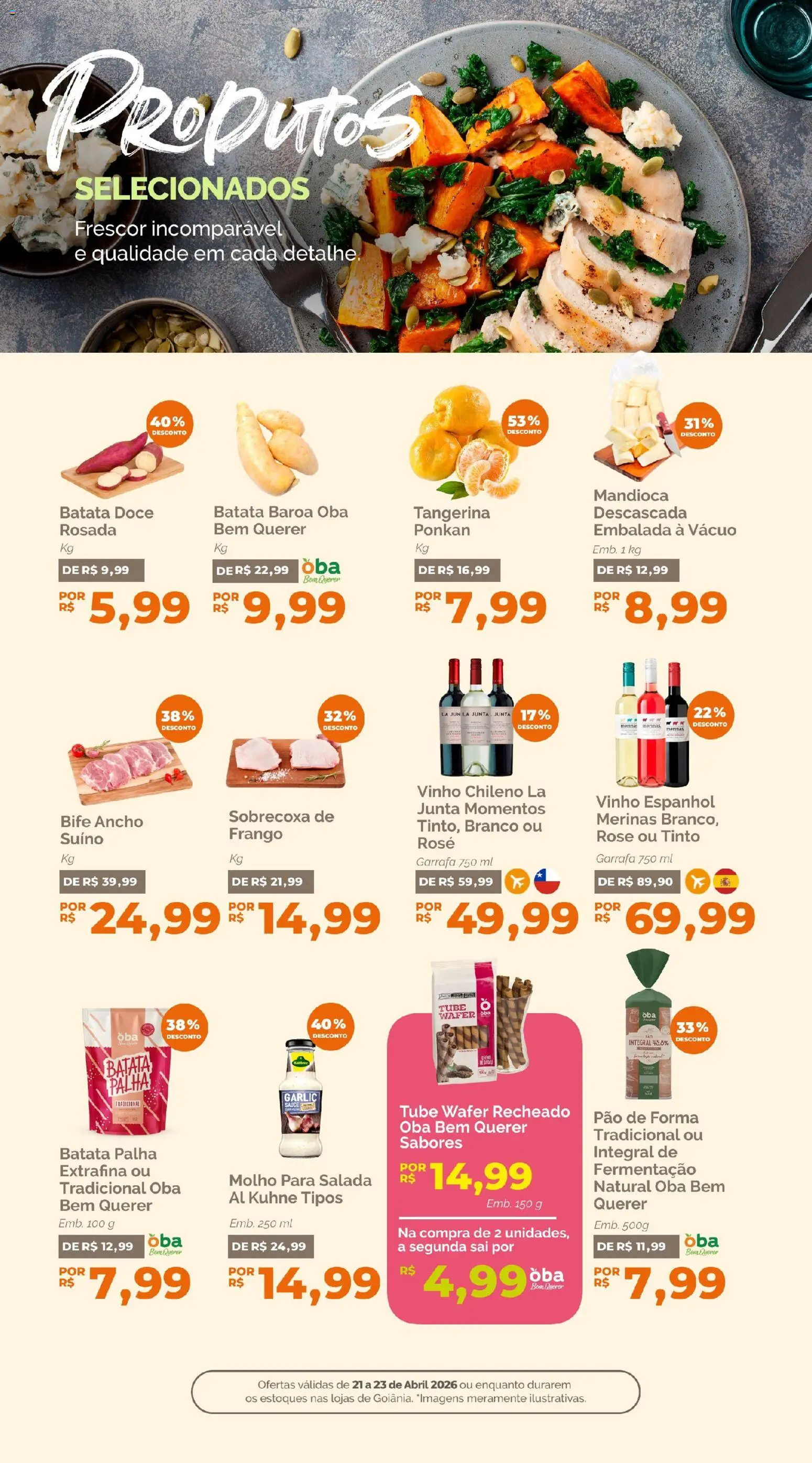 Oba Hortifruti Folheto - válido de 21.04.2026 | Página: 4 | Produtos: Mandioca, Salada, Batata palha, Batata