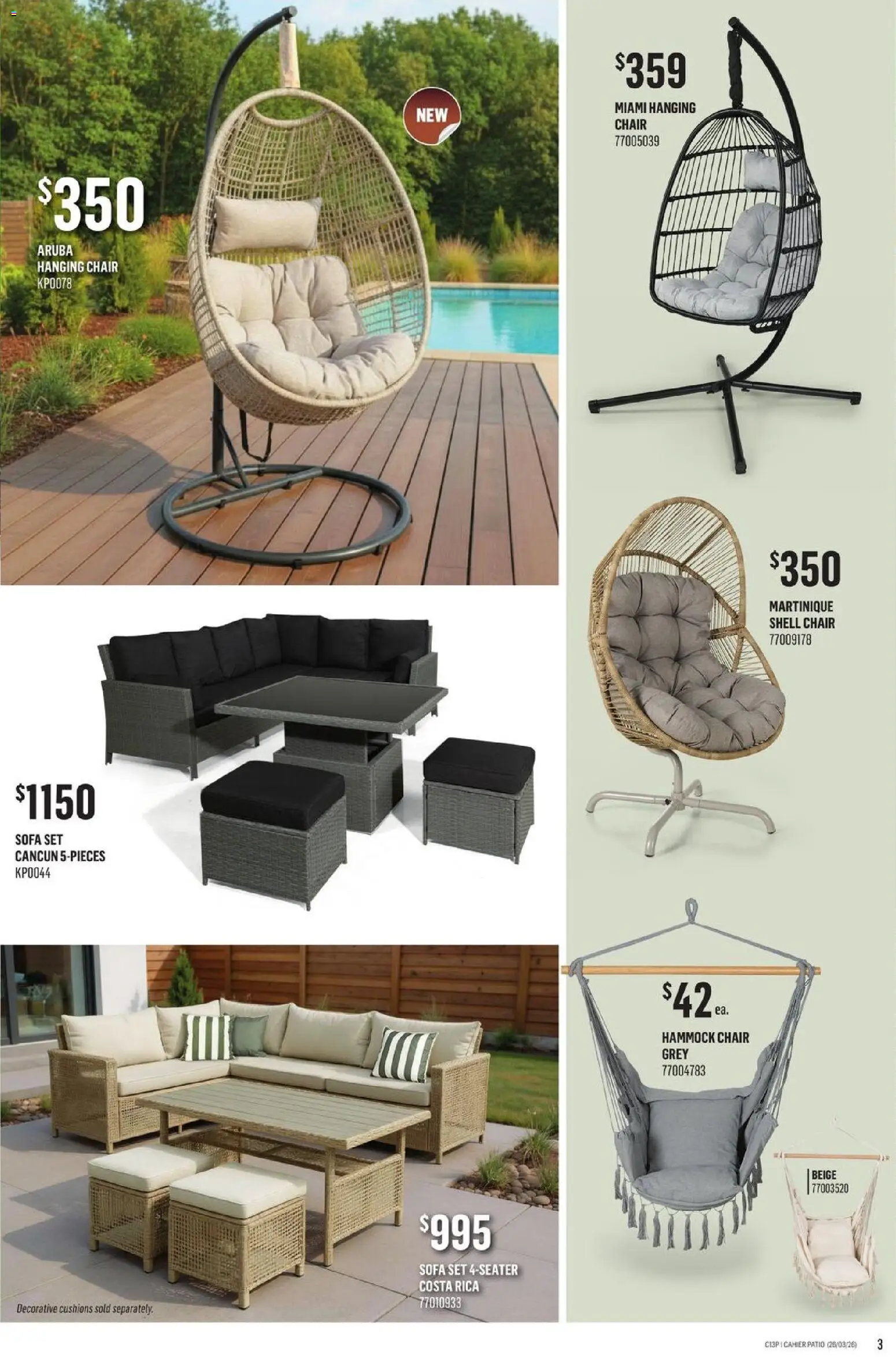 Canac flyer valid from 26.03.2026 | Page: 3 | Products: Sofa, Chair