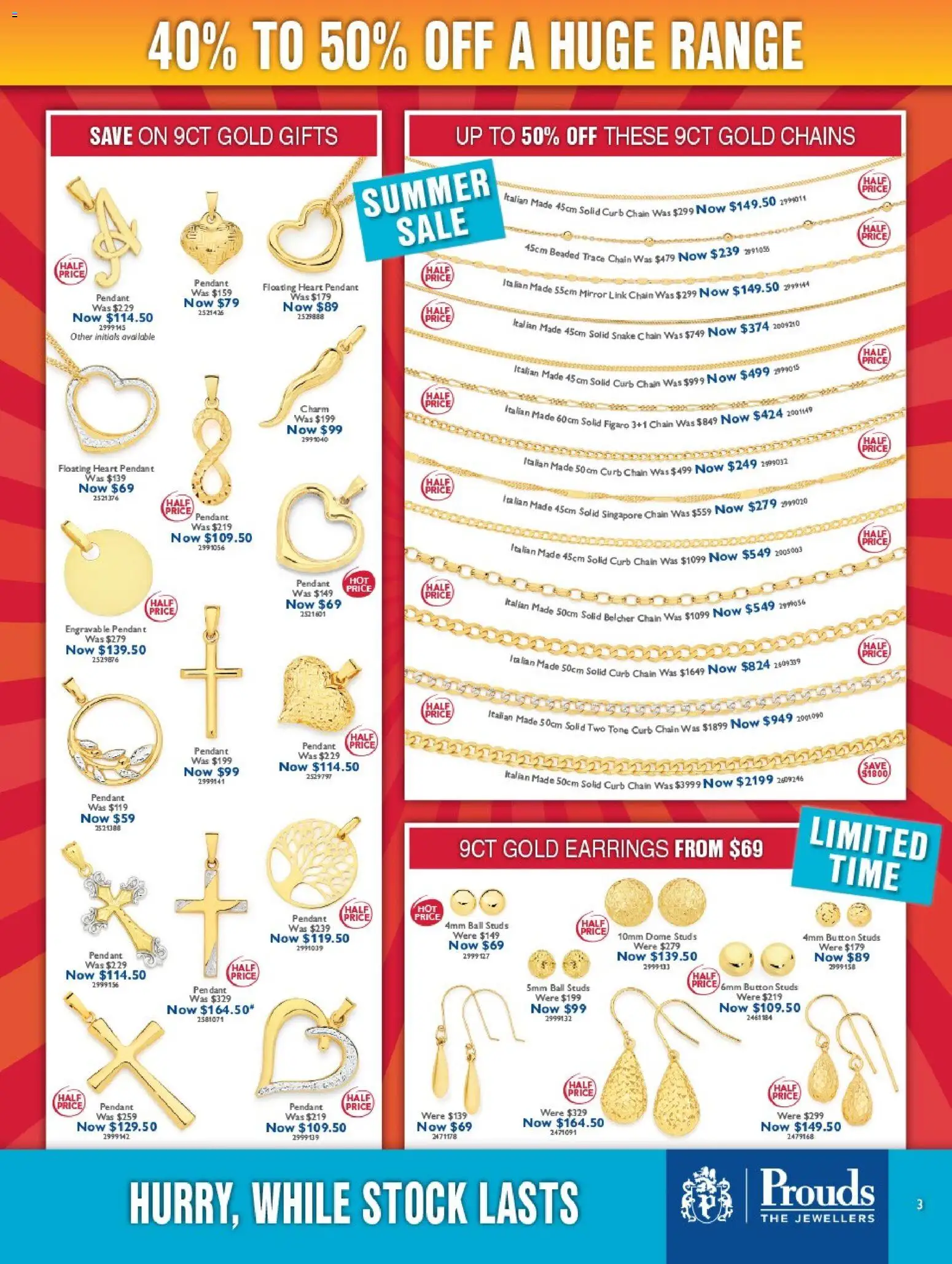 Prouds The Jewellers catalogue - valid from 03.01.2026 | Page: 3 | Products: Chain, Mirror, Earrings, Pendant