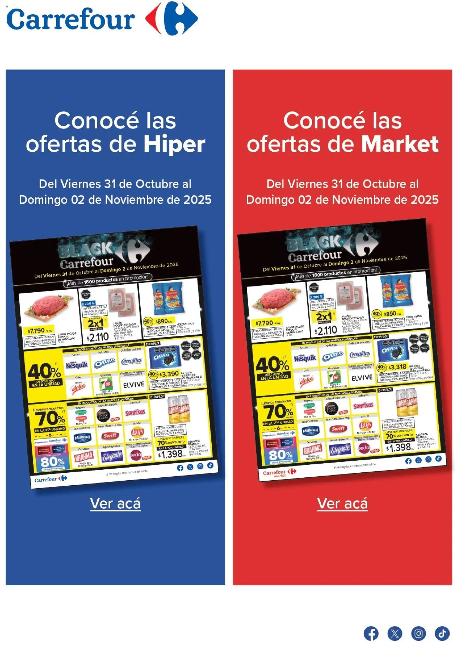 Carrefour -Ofertas - Catamarca │ válido desde el 31.10.2025 | Página: 1 | Productos: Galletitas, Jamón, Fideos, Cacao