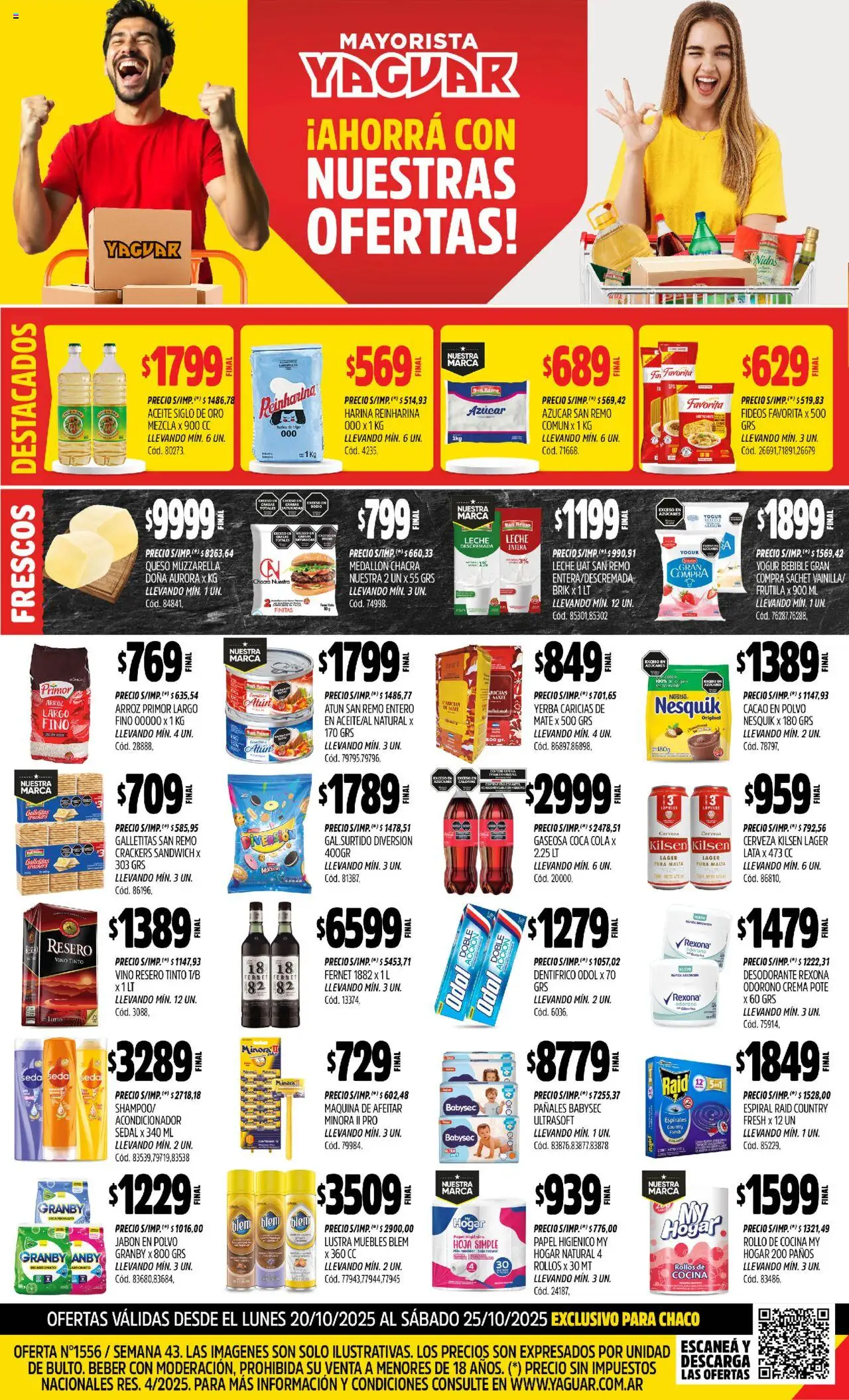 Yaguar - Chaco │ válido desde el 20.10.2025 | Página: 1 | Productos: Galletitas, Gaseosa, Desodorante, Yogur