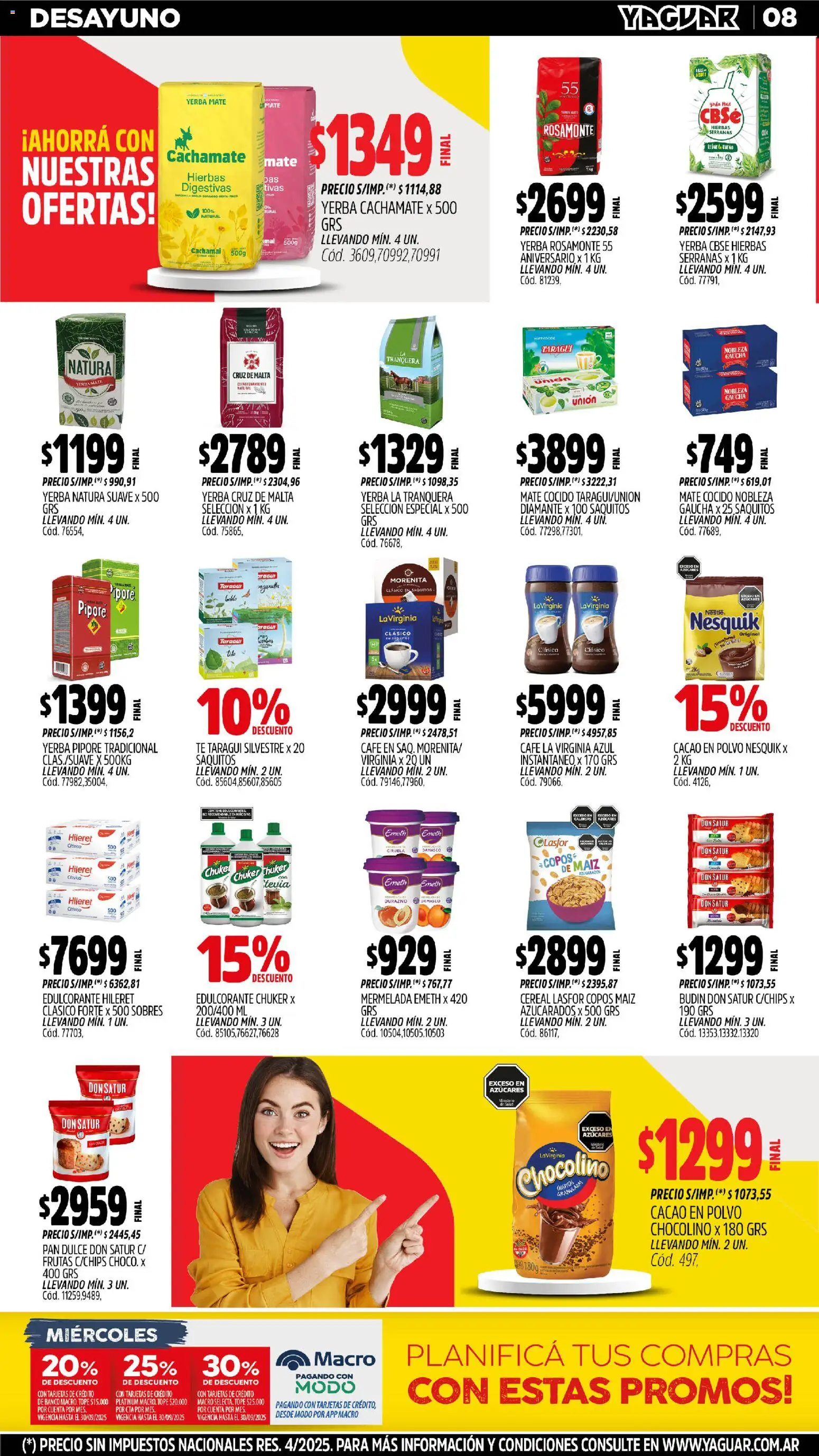Yaguar - General Roca │ válido desde el 27.10.2025 | Página: 8 | Productos: Copos, Yerba, Edulcorante, Café