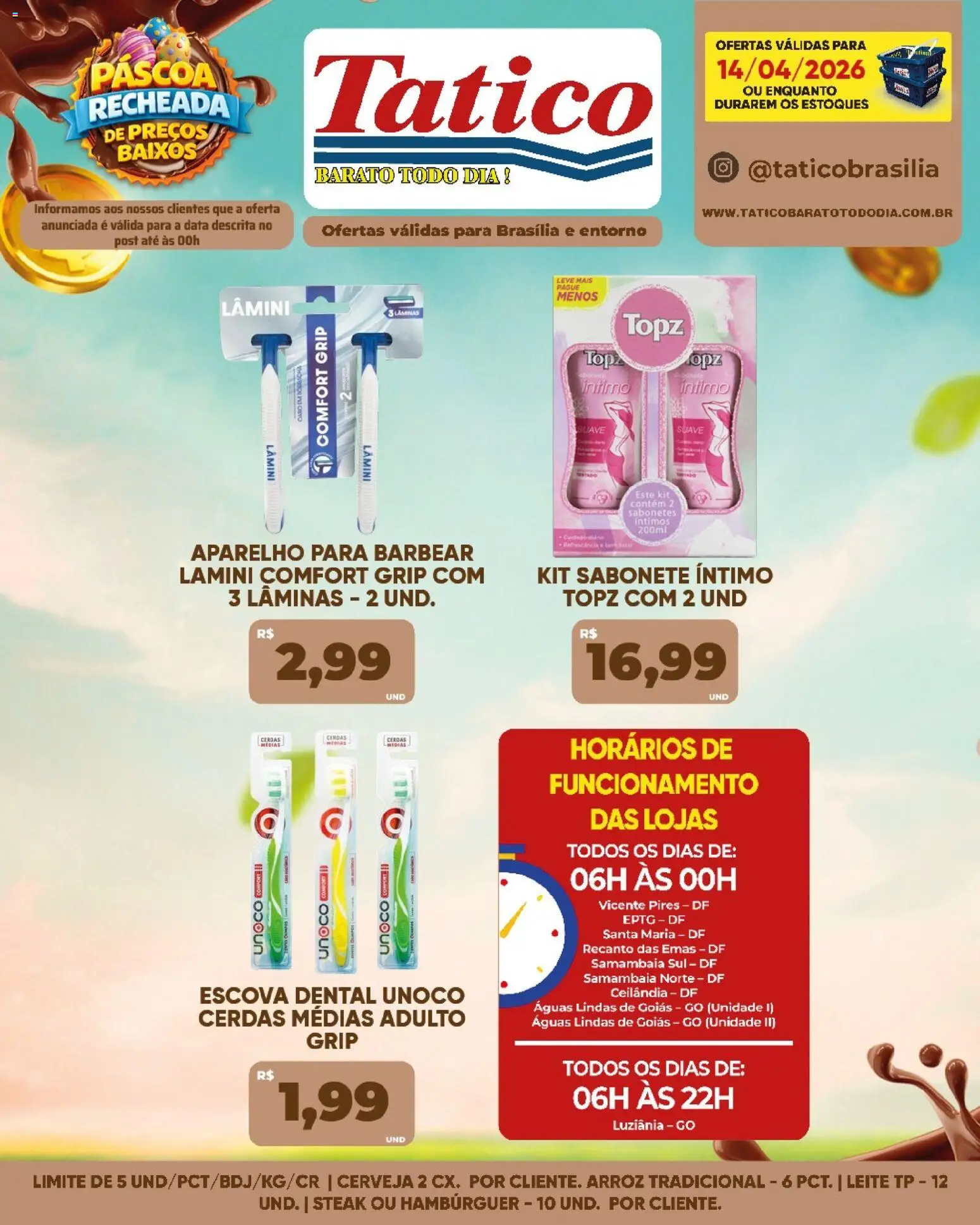 Tatico Folheto - válido de 14.04.2026 | Página: 6 | Produtos: Escova, Borracha, Leite, Arroz
