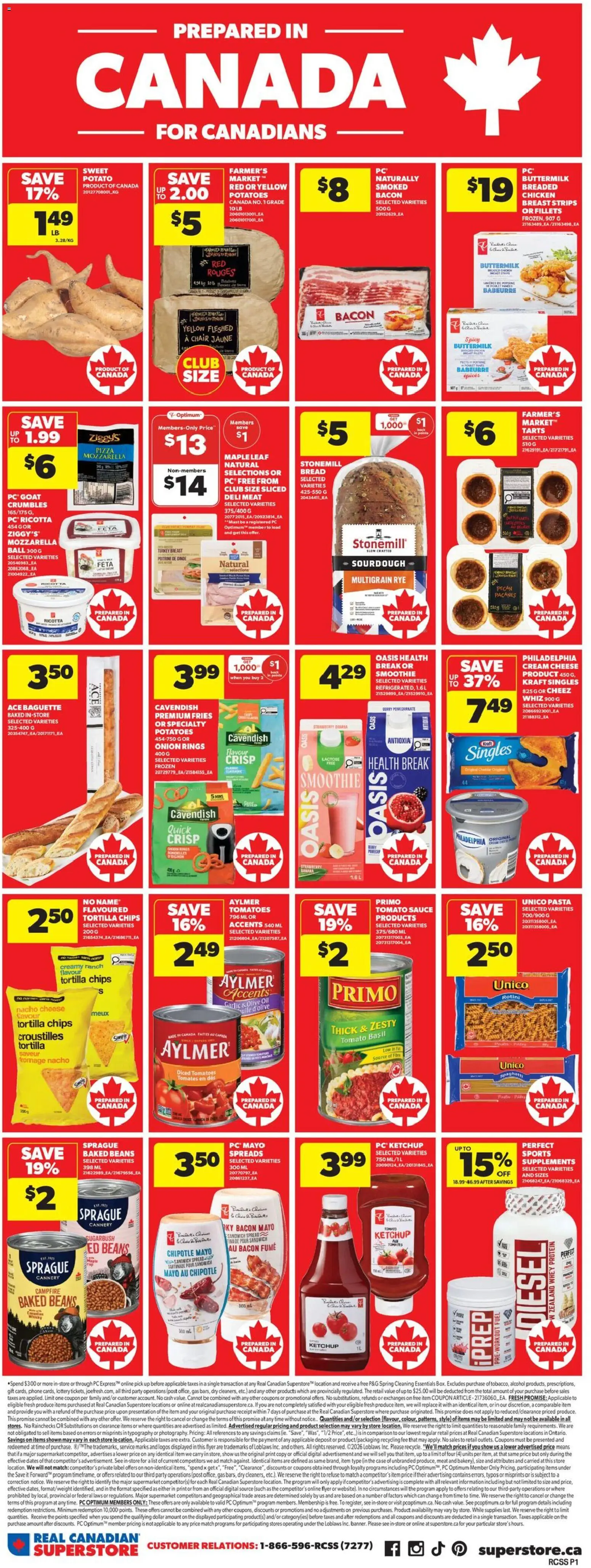 Real Canadian Superstore flyer valid from 05.03.2026 | Page: 6 | Products: Pasta, Potatoes, Chair, Tomatoes