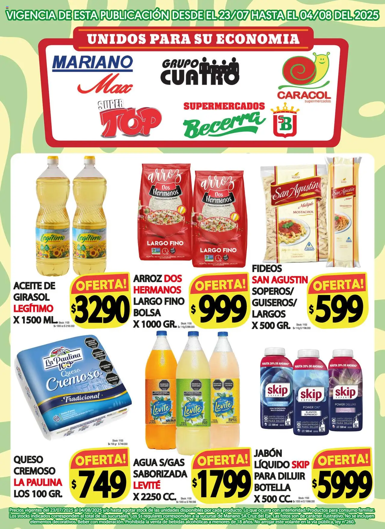 Mariano Max catálogo │ válido desde el 23.07.2025 | Página: 1 | Productos: Peso, Agua, Queso, Arroz