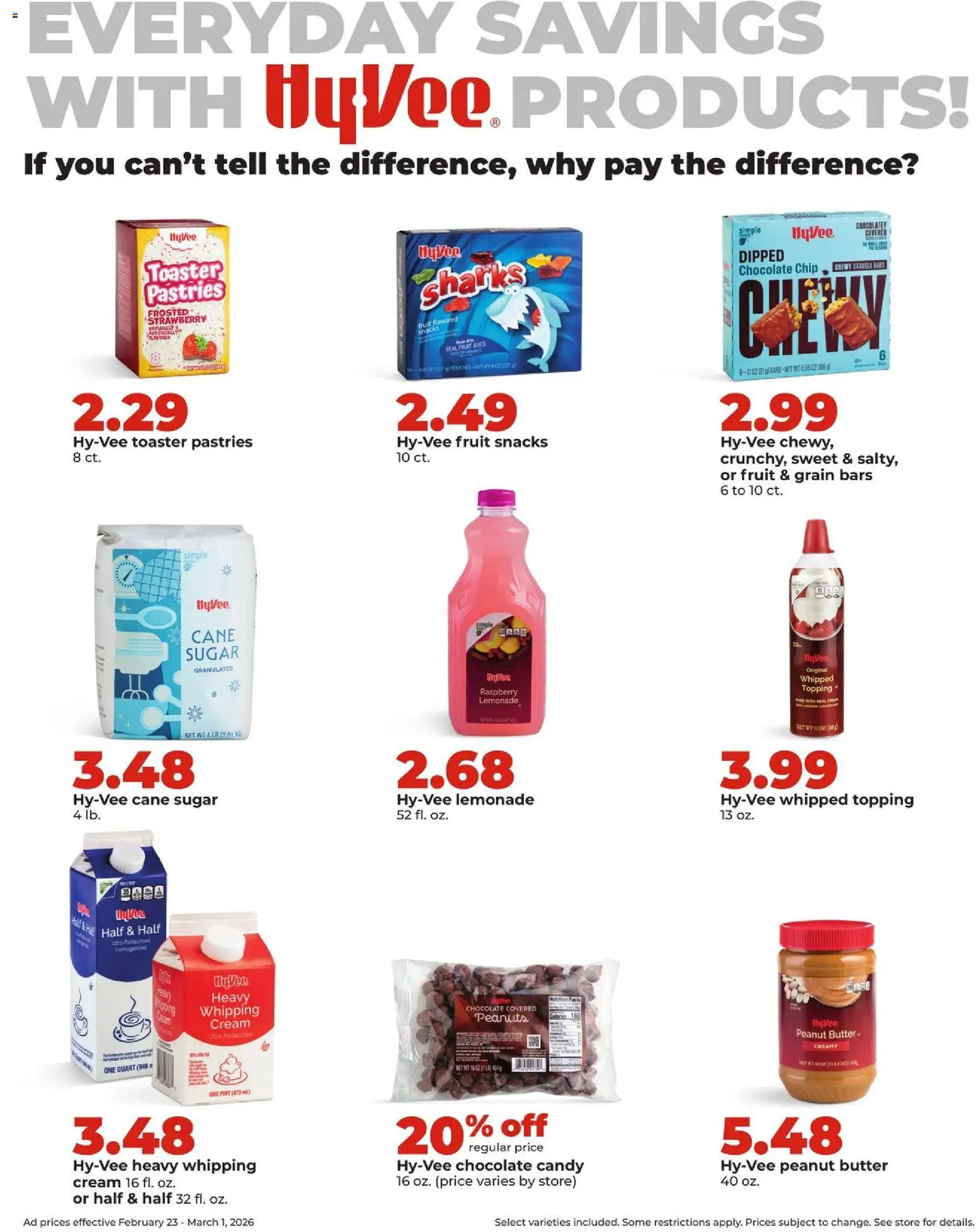 HyVee Weekly Ad - valid from 23.02.2026 | Page: 21 | Products: Toaster, Butter, Cream, Sugar