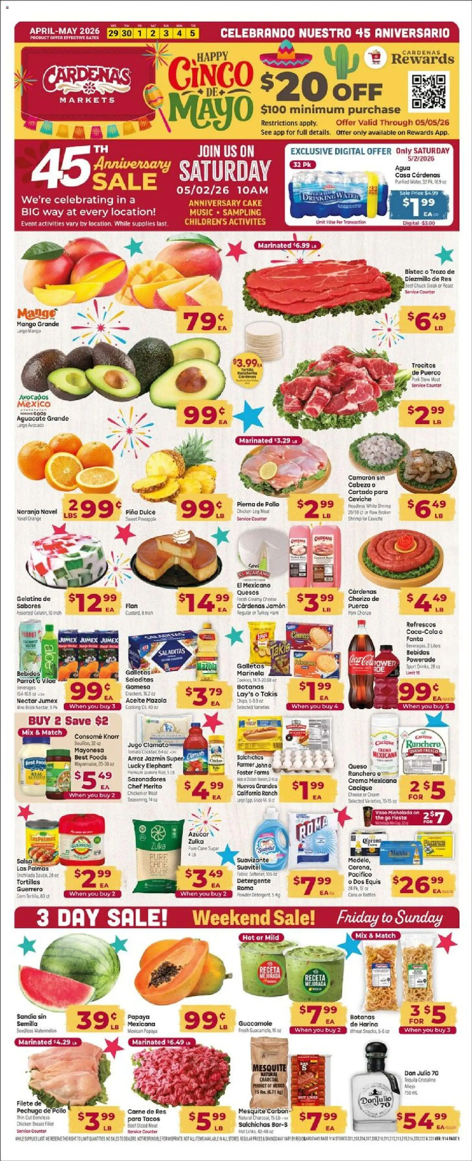 Cardenas Weekly Ad - valid from 29.04.2026 | Page: 1 | Products: Powder, Beef, Water, Watermelon