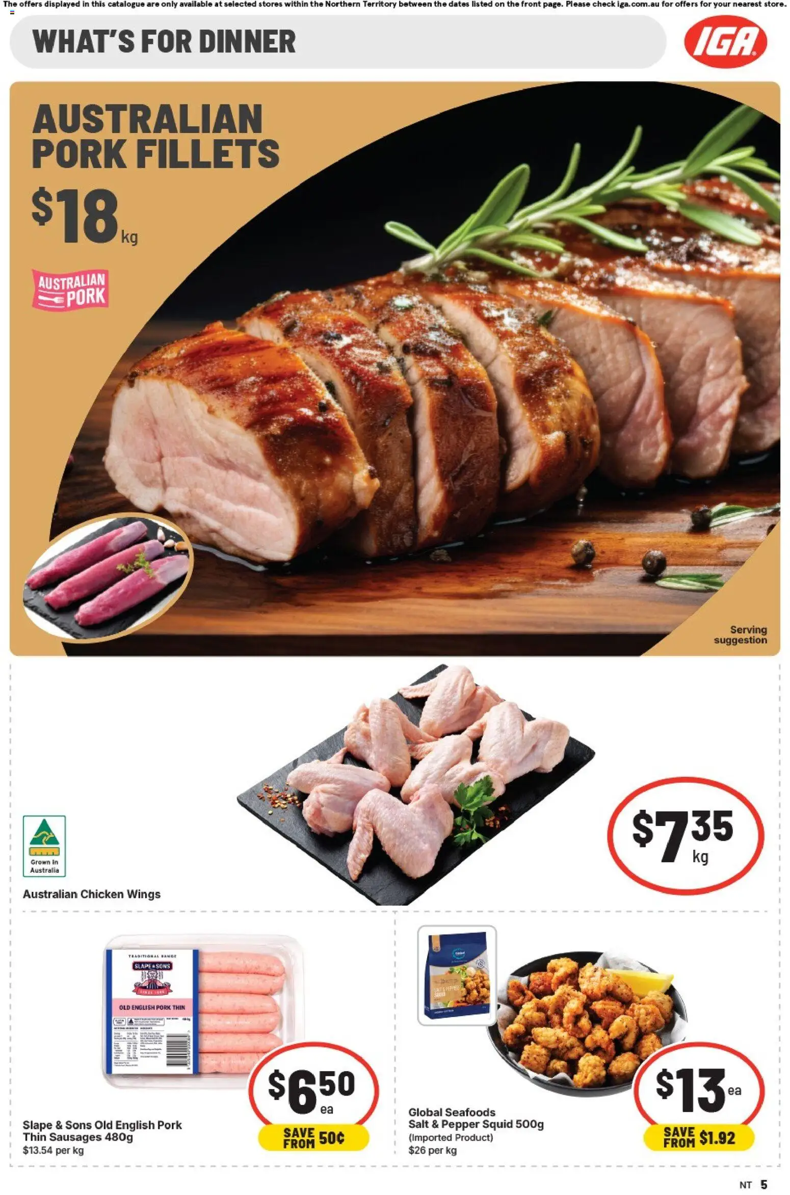 IGA catalogue - valid from 28.01.2026 | Page: 5 | Products: Chicken, Pork, Salt, Pepper