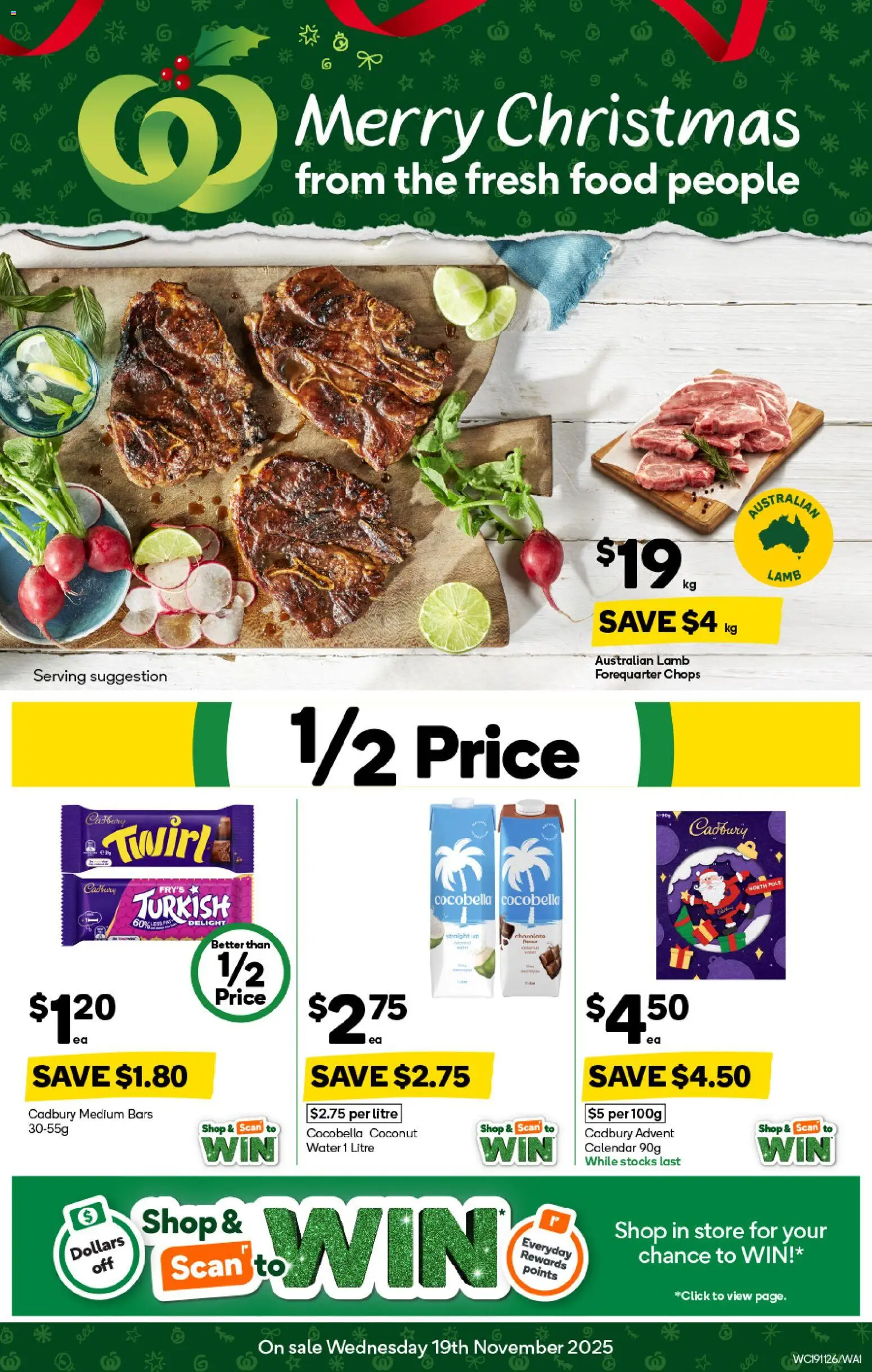 Woolworths catalogue - valid from 19.11.2025 | Page: 1 | Products: Lamb, Water