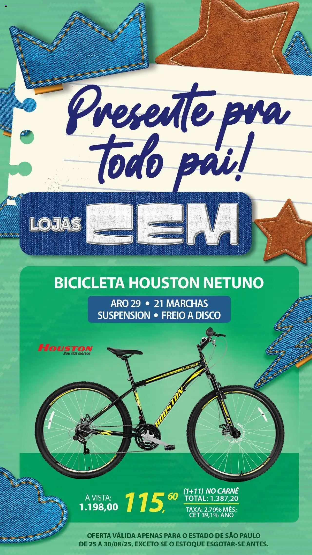 Lojas Cem Folheto - válido de 25.08.2025 | Página: 55 | Produtos: Bicicleta, Carne, Disco