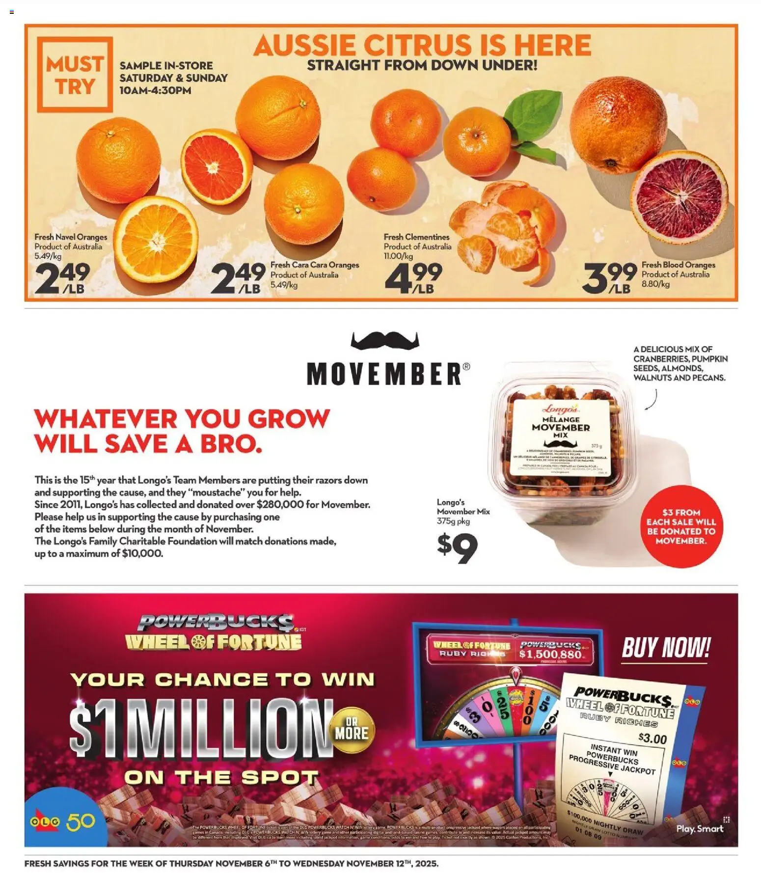 Longo's flyer valid from 06.11.2025 | Page: 16 | Products: Watch, Game, Pumpkin, Oranges