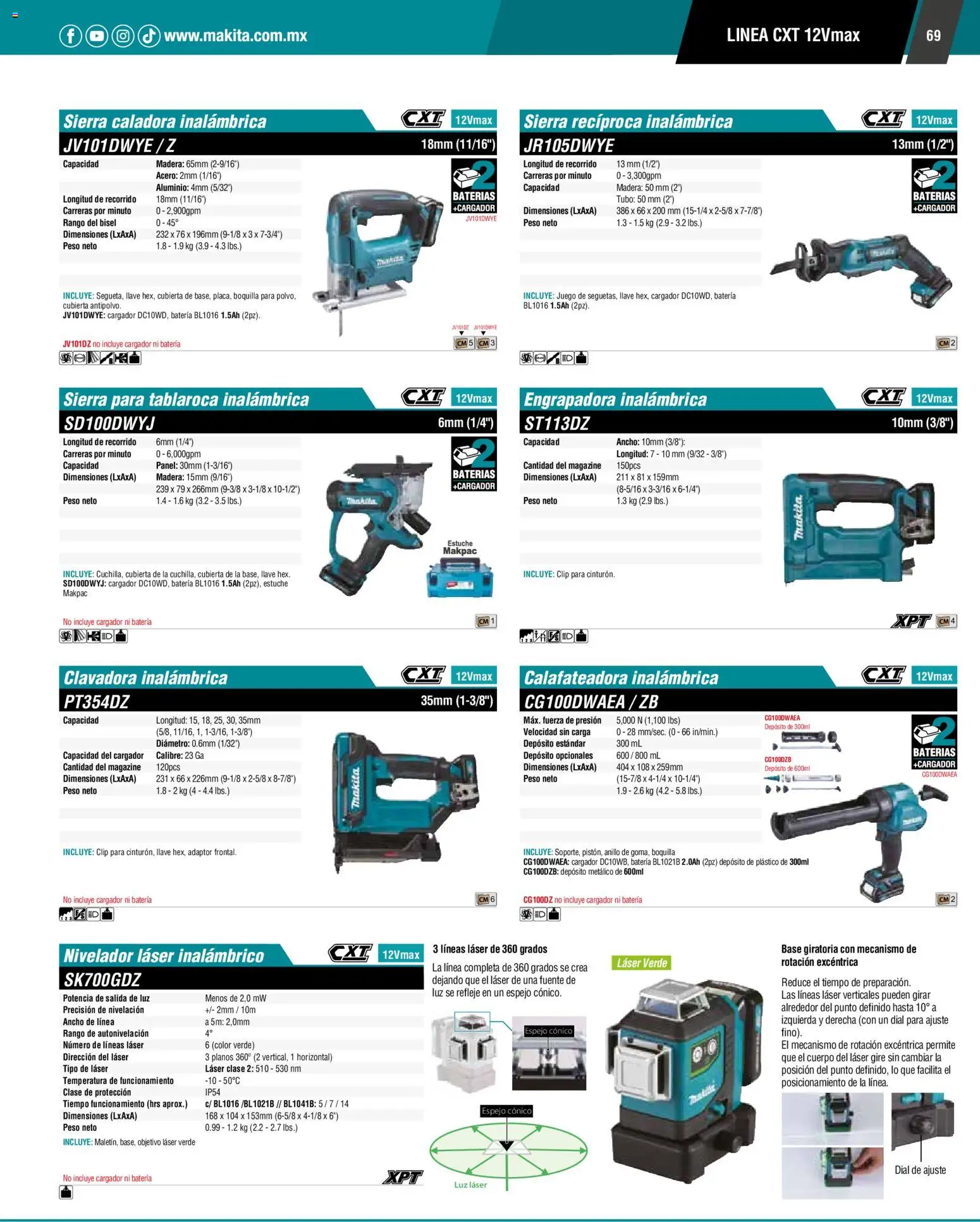 Nuevas ofertas de Makita válidas en toda la República Mexicana desde el 01.01.2024. ¡Encuentra las mejores ofertas en Makita catálogo General! | Página: 69 | Productos: Fuente, Juego, Engrapadora, Batería