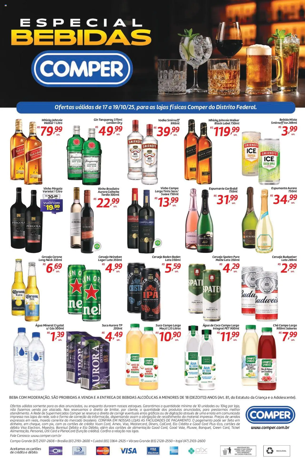 Comper Folheto - válido de 17.10.2025 | Página: 1 | Produtos: Espumante, Cerveja, Gin, Água mineral