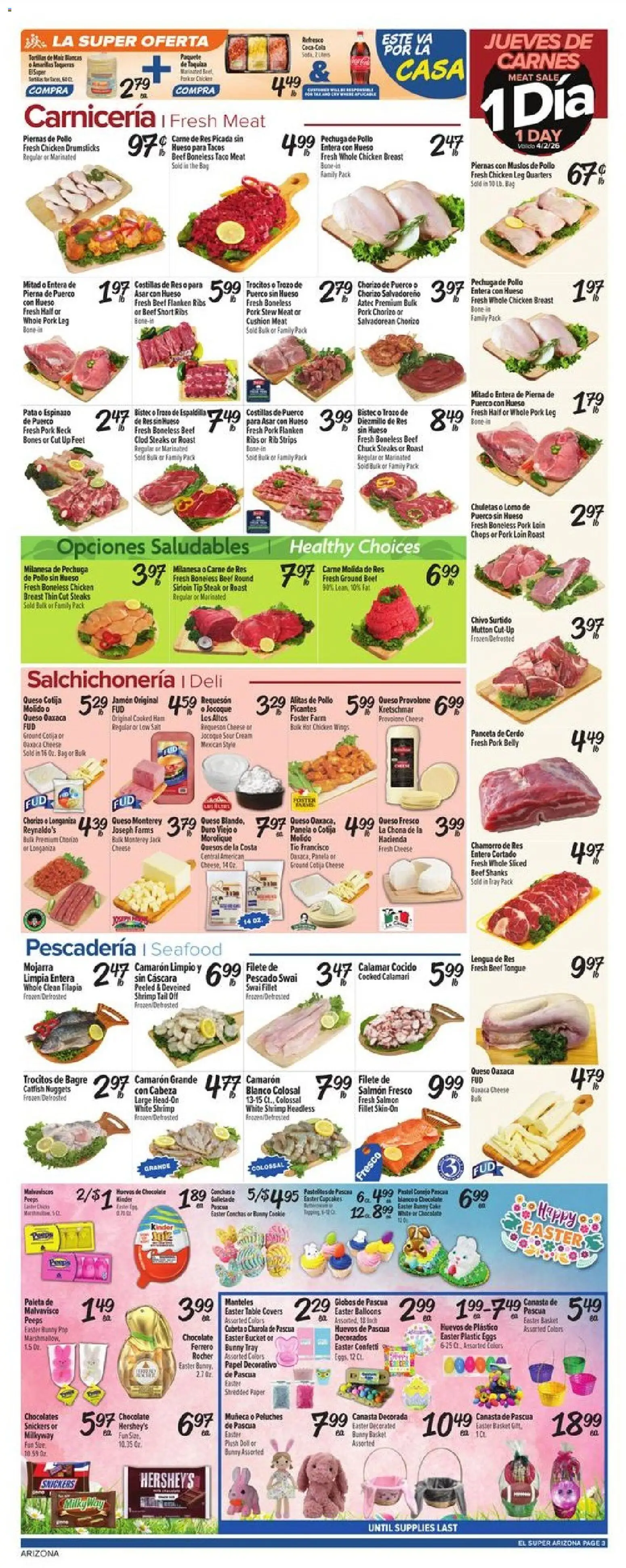 El Super Weekly Ad - AK - valid from 01.04.2026 | Page: 3 | Products: Eggs, Chocolate, Seafood, Beet